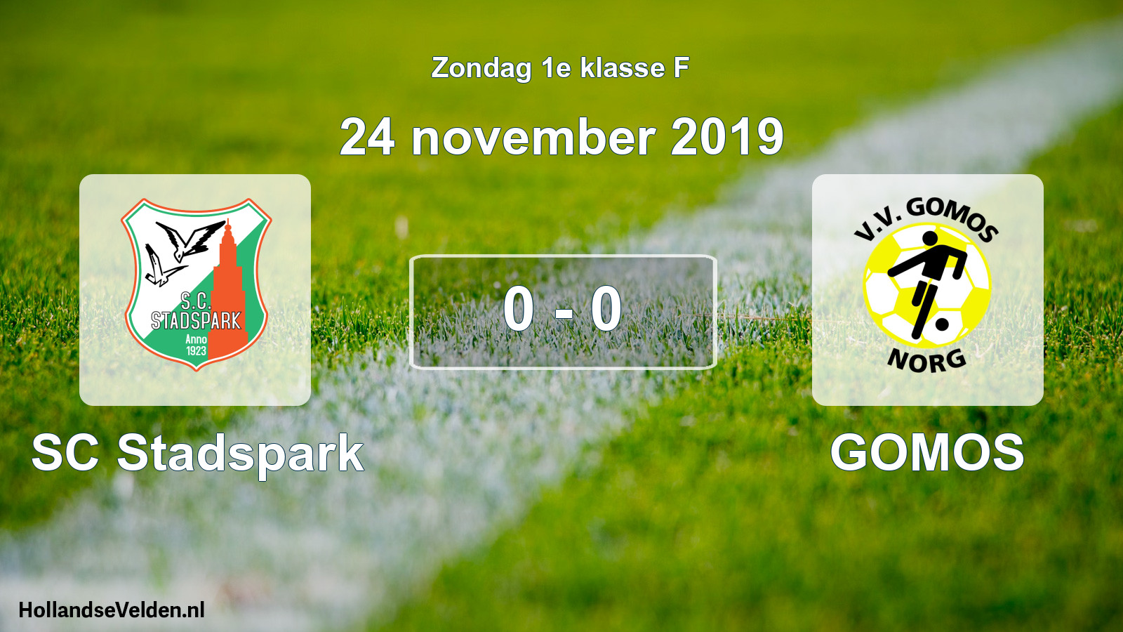Total number of matches played: SC Stadspark - GOMOS 0 - 0 (24 November 2019)