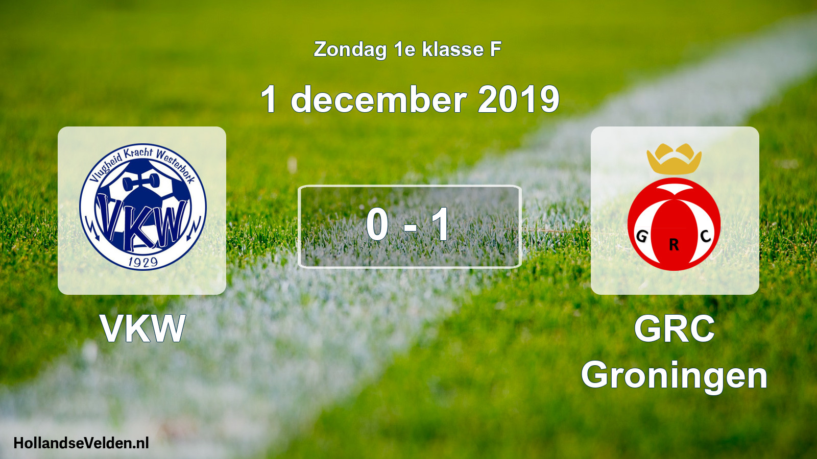 Total number of matches played: VKW - GRC Groningen 0 - 1 (1 December 2019)