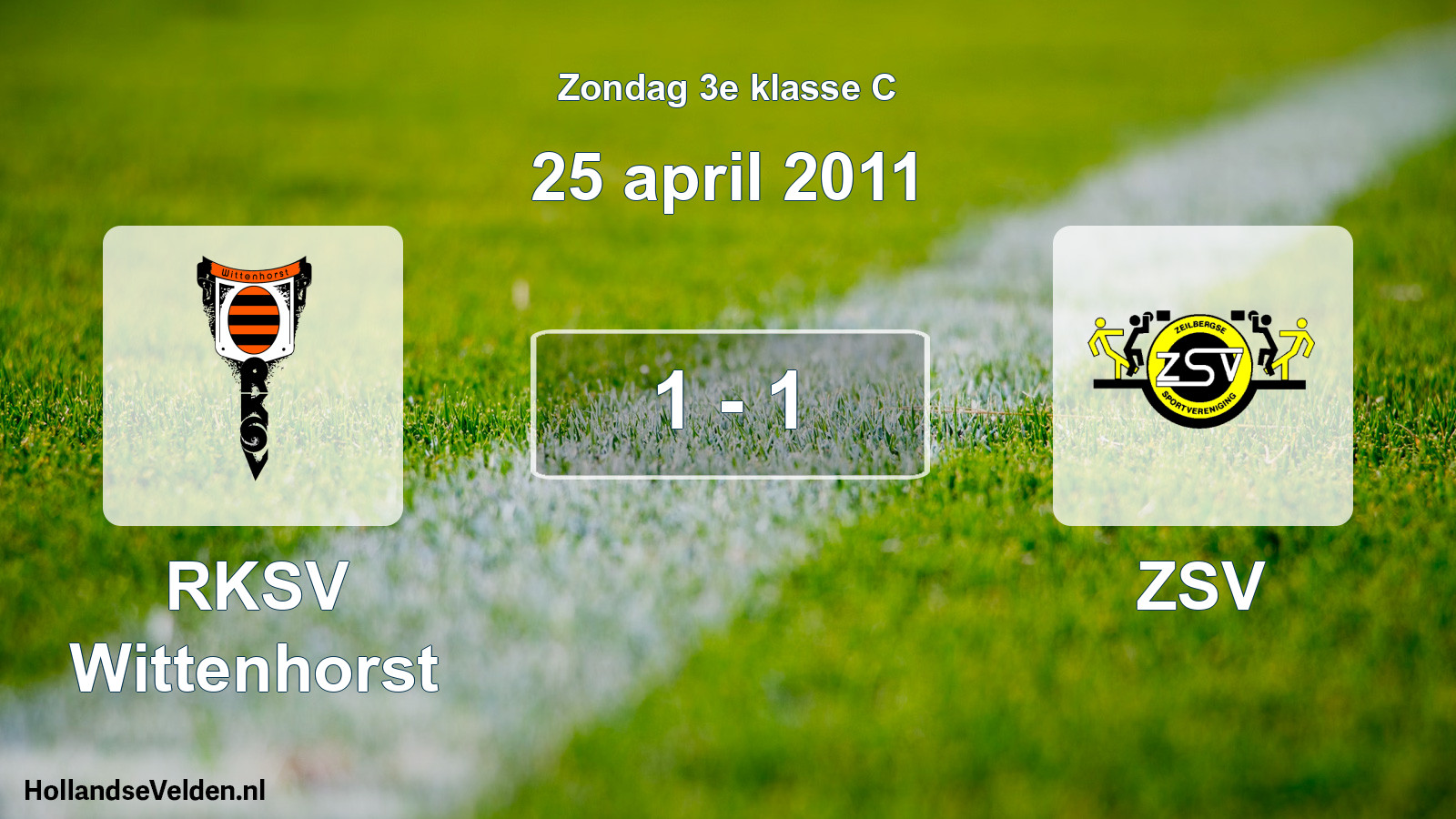 Total number of matches played: RKSV Wittenhorst - ZSV 1 - 1 (25 April 2011)