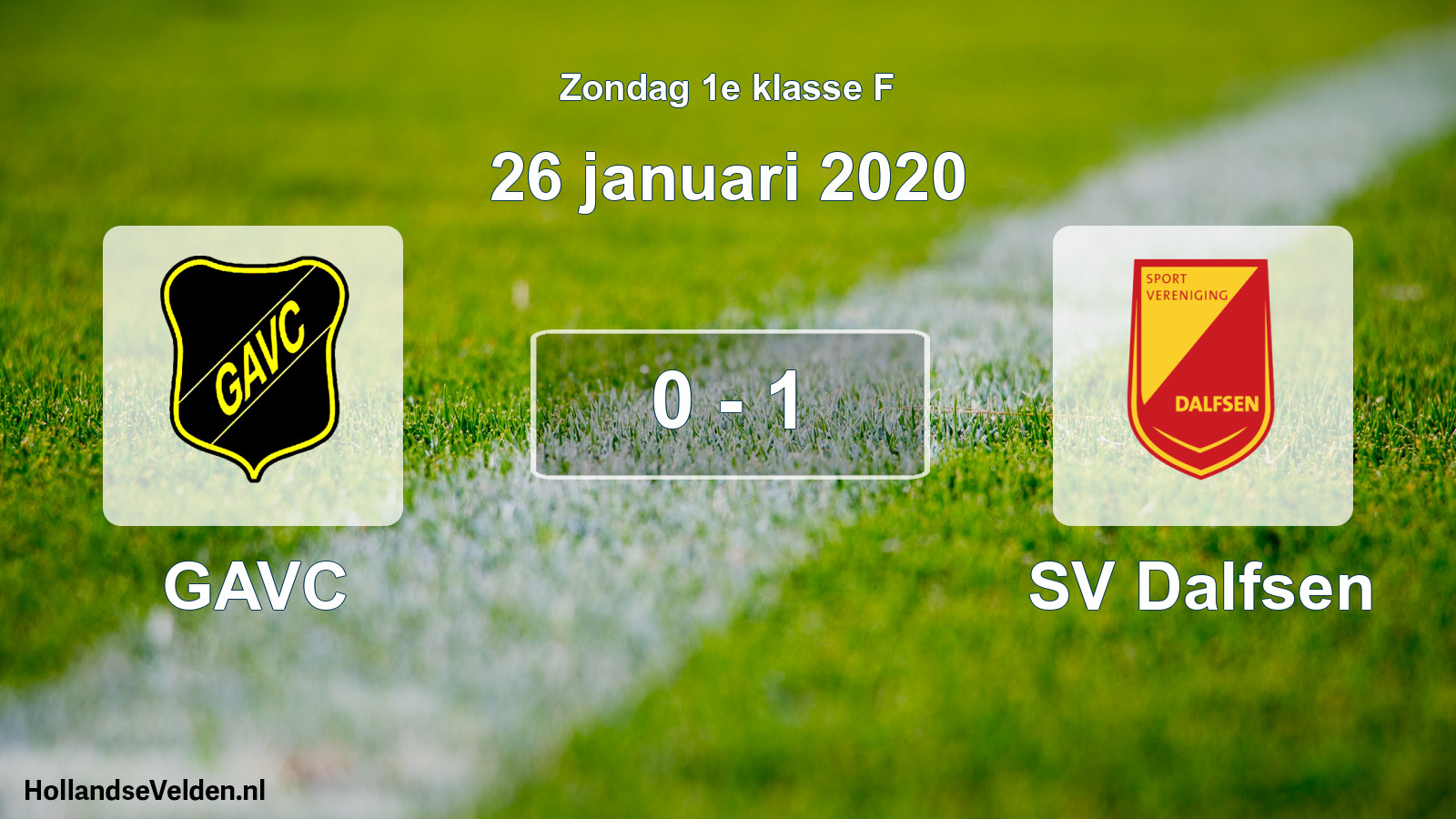 Total number of matches played: GAVC - SV Dalfsen 0 - 1 (26 January 2020)
