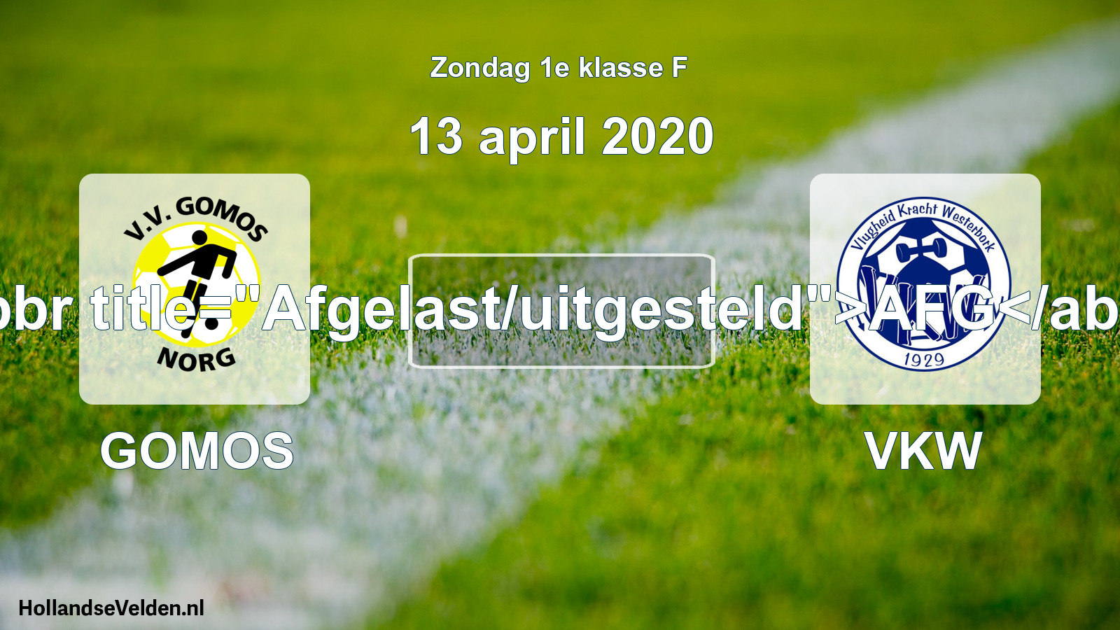 Scheduled Match: GOMOS - VKW (13 April 2020)