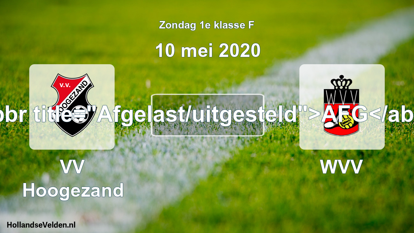 Scheduled Match: VV Hoogezand - WVV (10 May 2020)