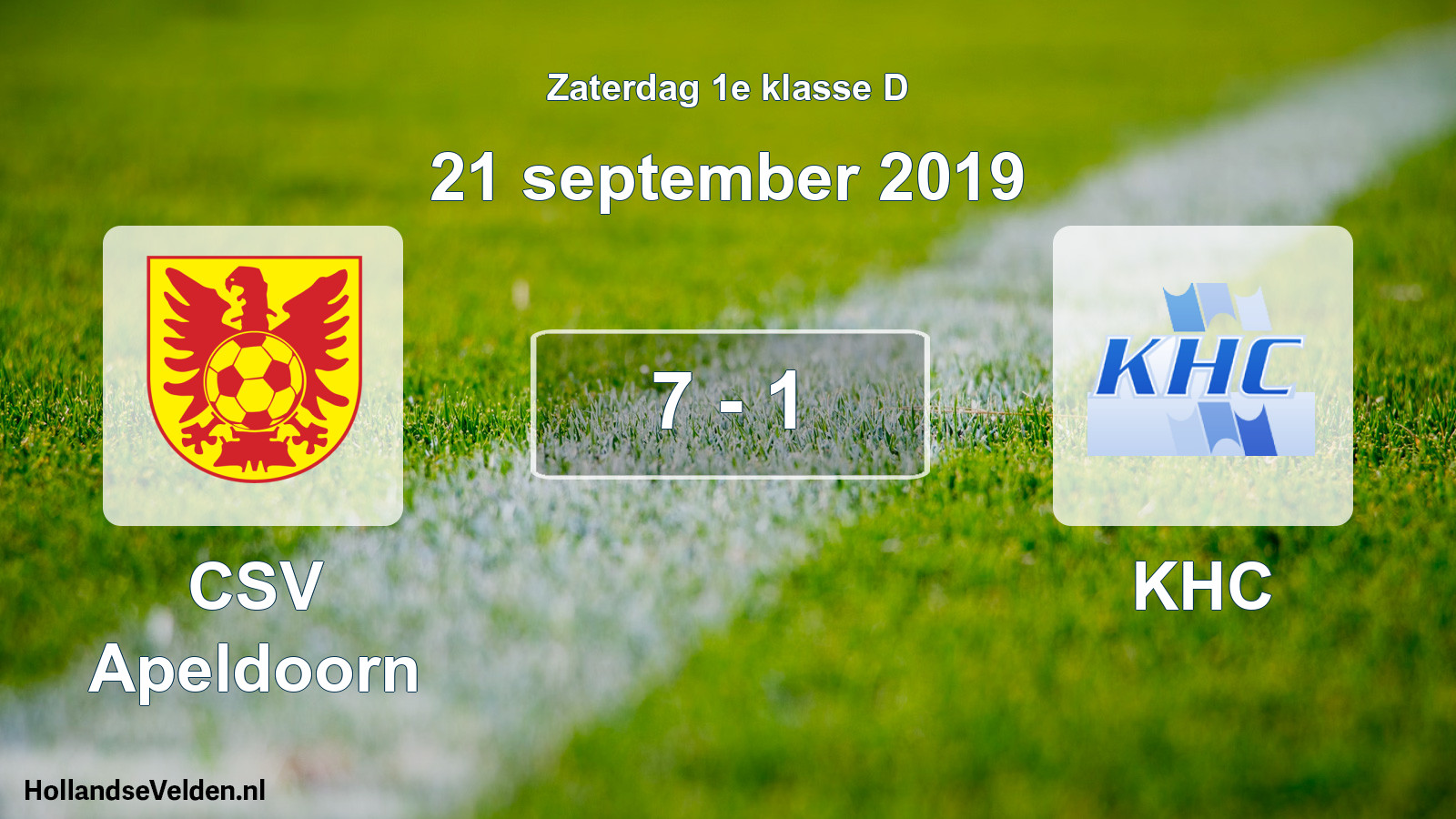 Total number of matches played: CSV Apeldoorn - KHC 7 - 1 (21 September 2019)