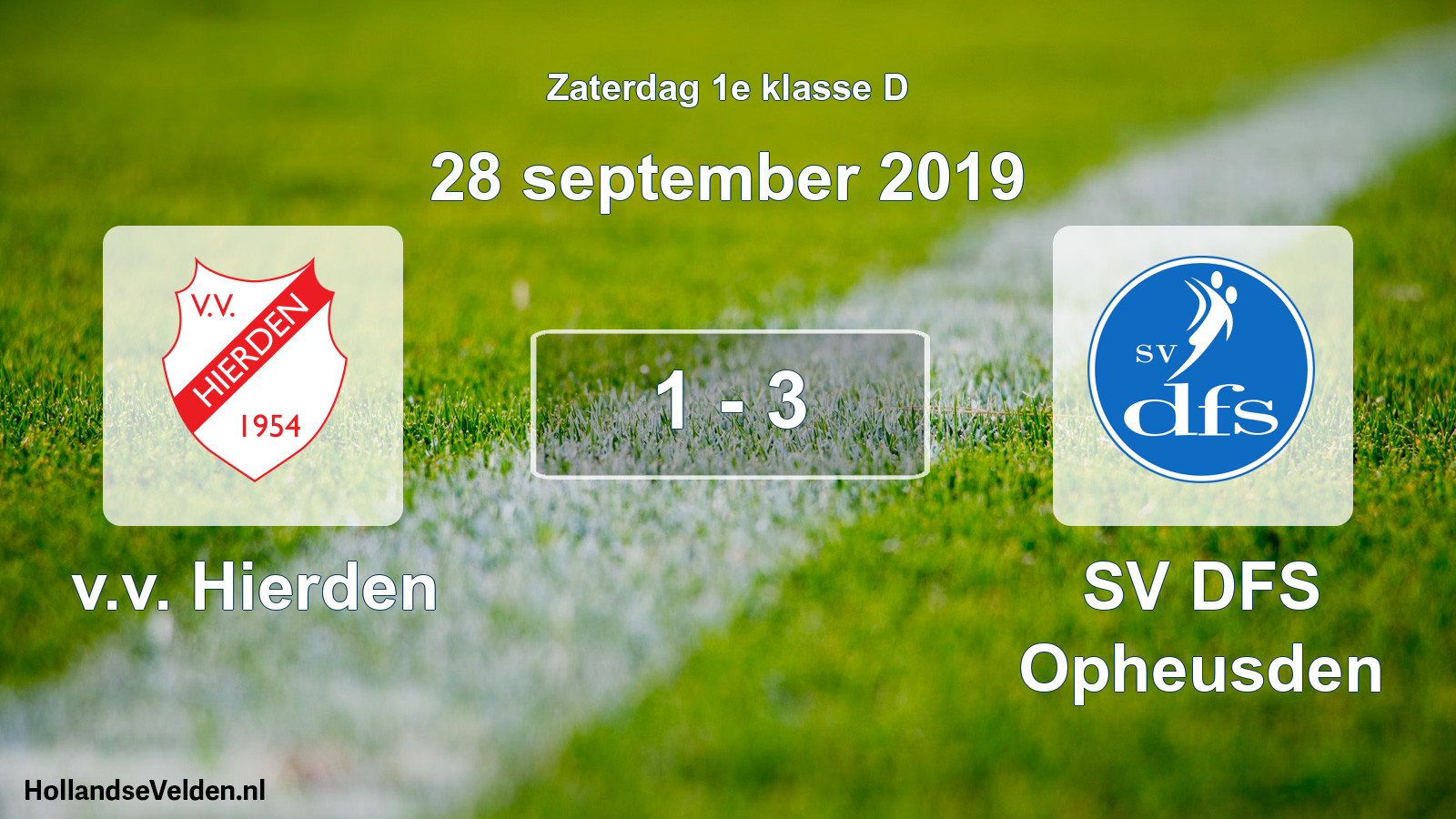 Total number of matches played: v.v. Hierden - SV DFS Opheusden 1 - 3 (28 September 2019)