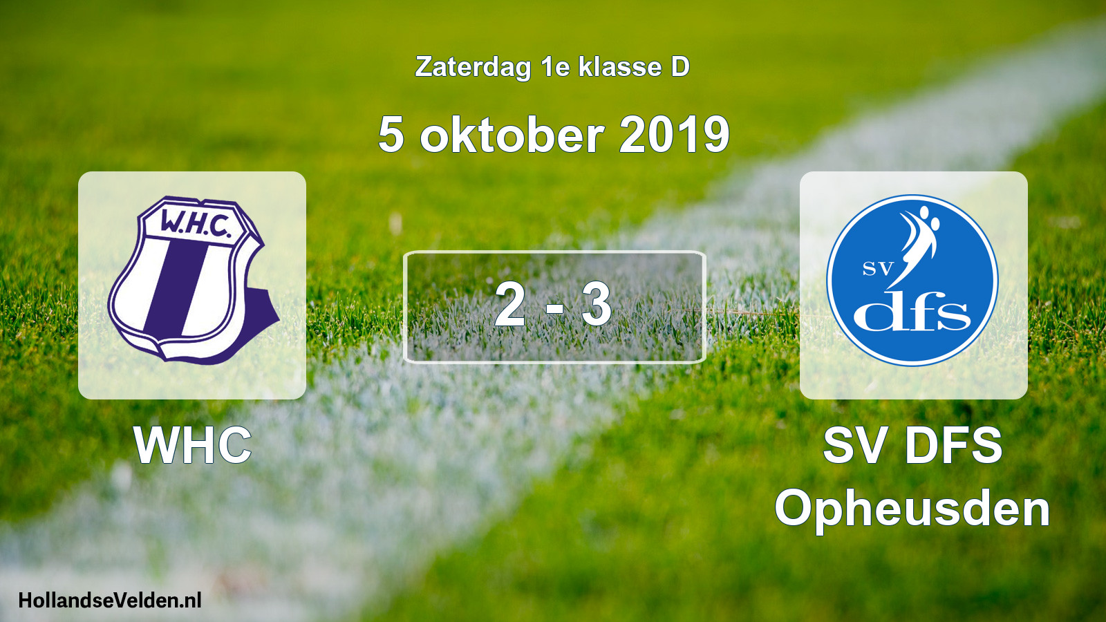Total number of matches played: WHC - SV DFS Opheusden 2 - 3 (5 October 2019)
