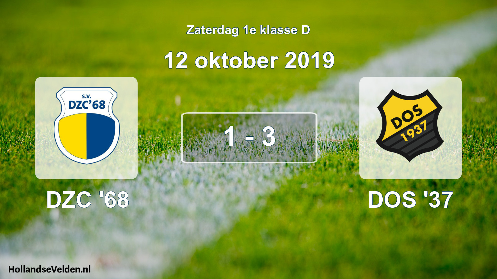 Total number of matches played: DZC '68 - DOS '37 1 - 3 (12 October 2019)