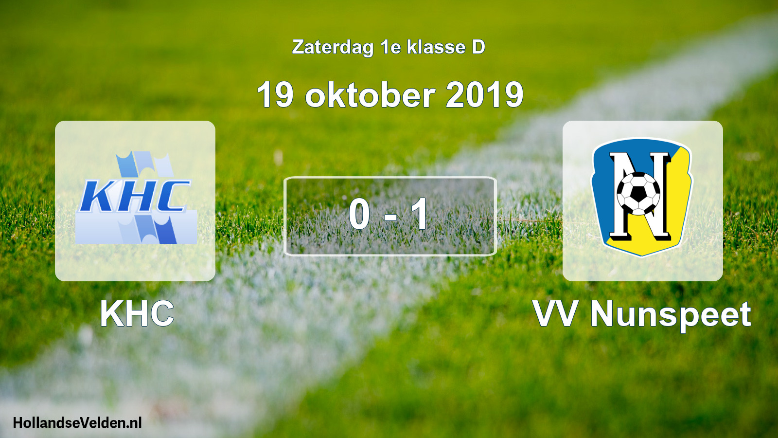 Total number of matches played: KHC - VV Nunspeet 0 - 1 (19 October 2019)