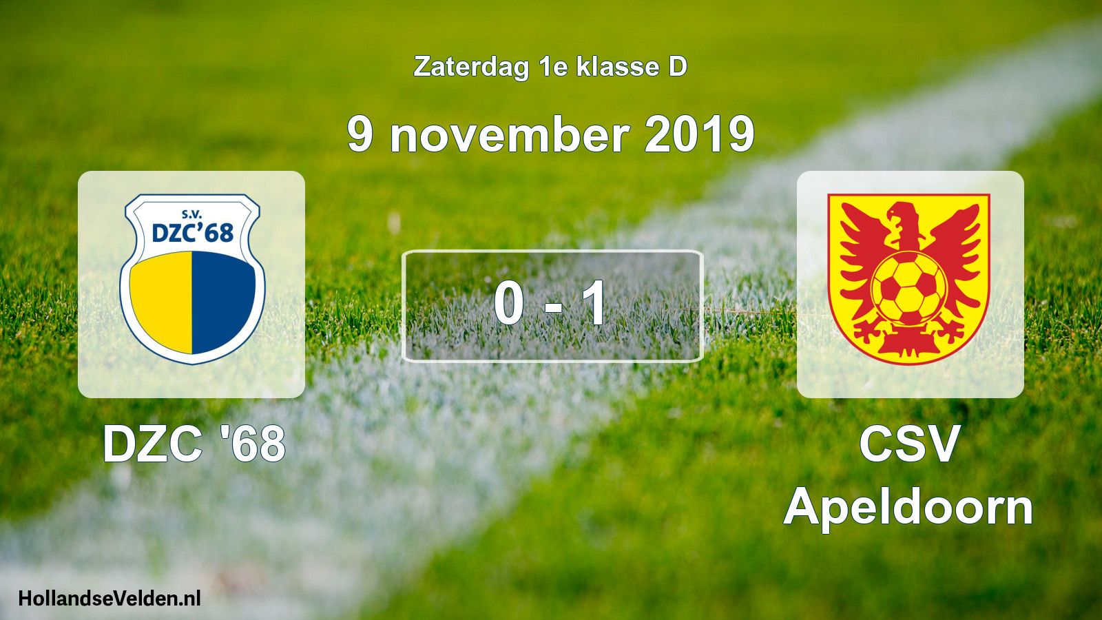Total number of matches played: DZC '68 - CSV Apeldoorn 0 - 1 (9 November 2019)