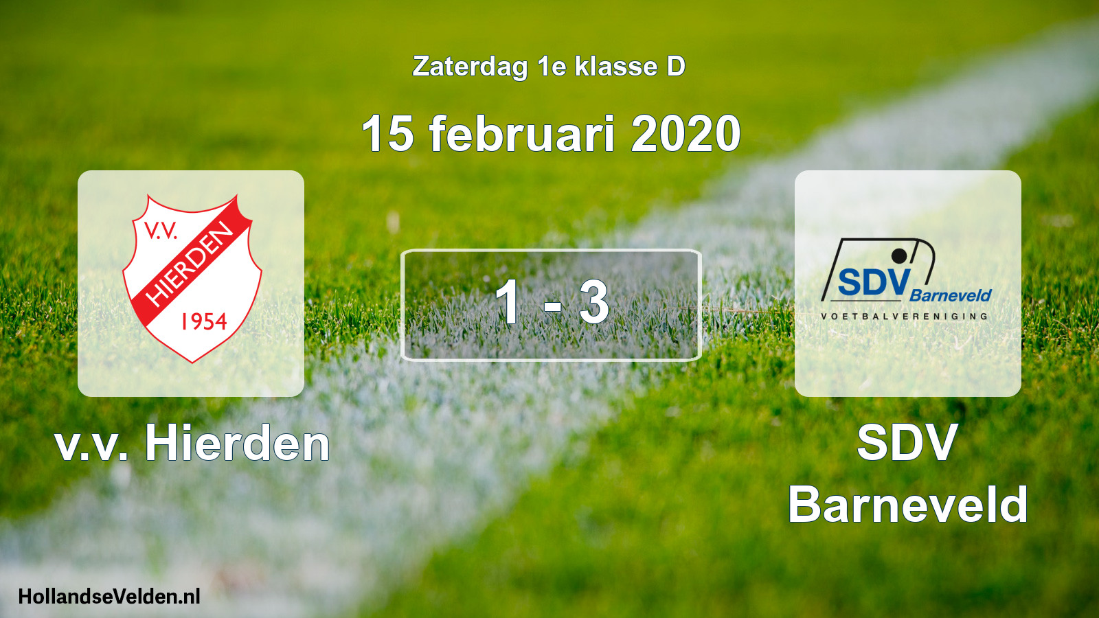 Total number of matches played: v.v. Hierden - SDV Barneveld 1 - 3 (15 February 2020)