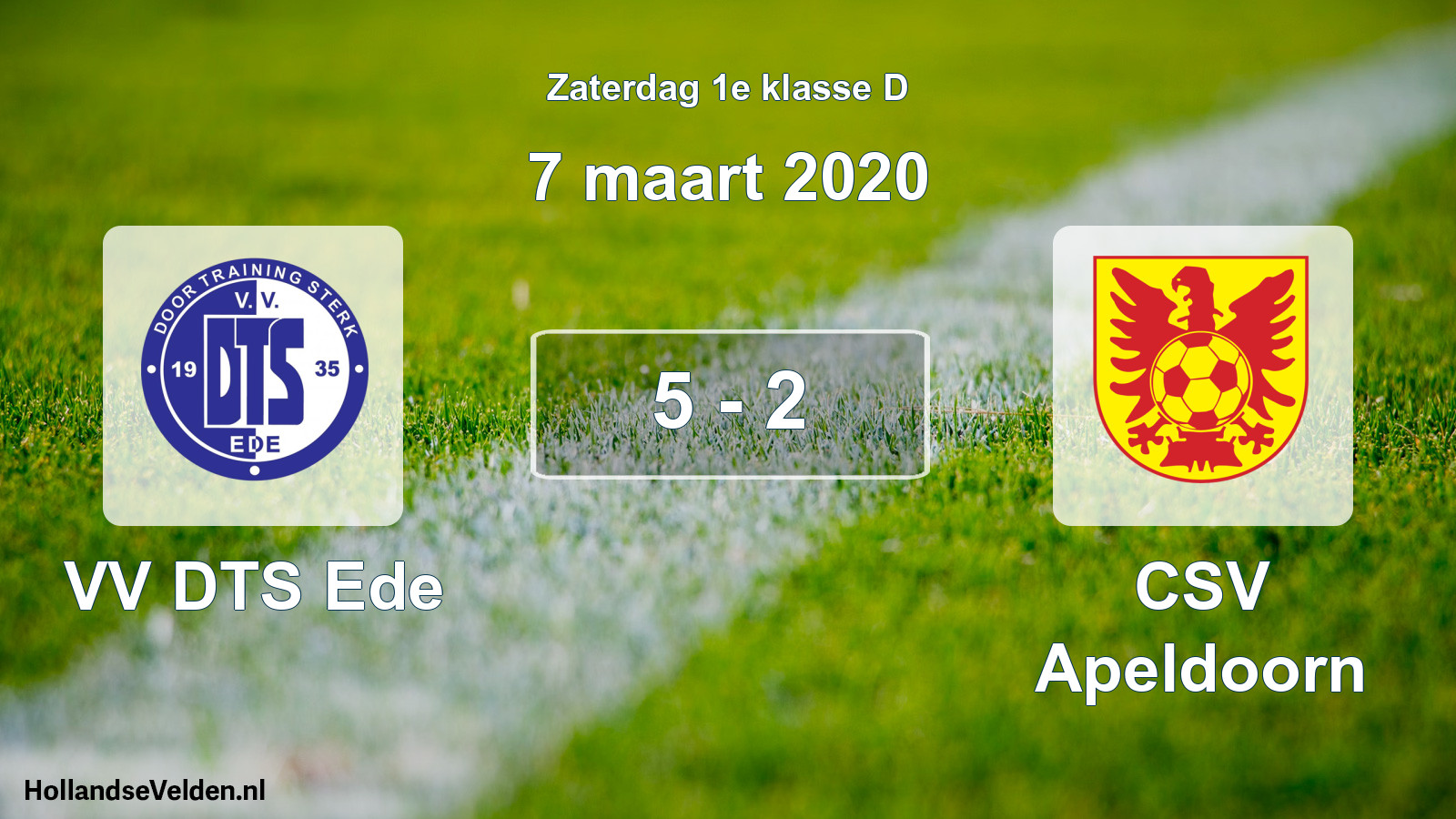 Total number of matches played: VV DTS Ede - CSV Apeldoorn 5 - 2 (7 March 2020)