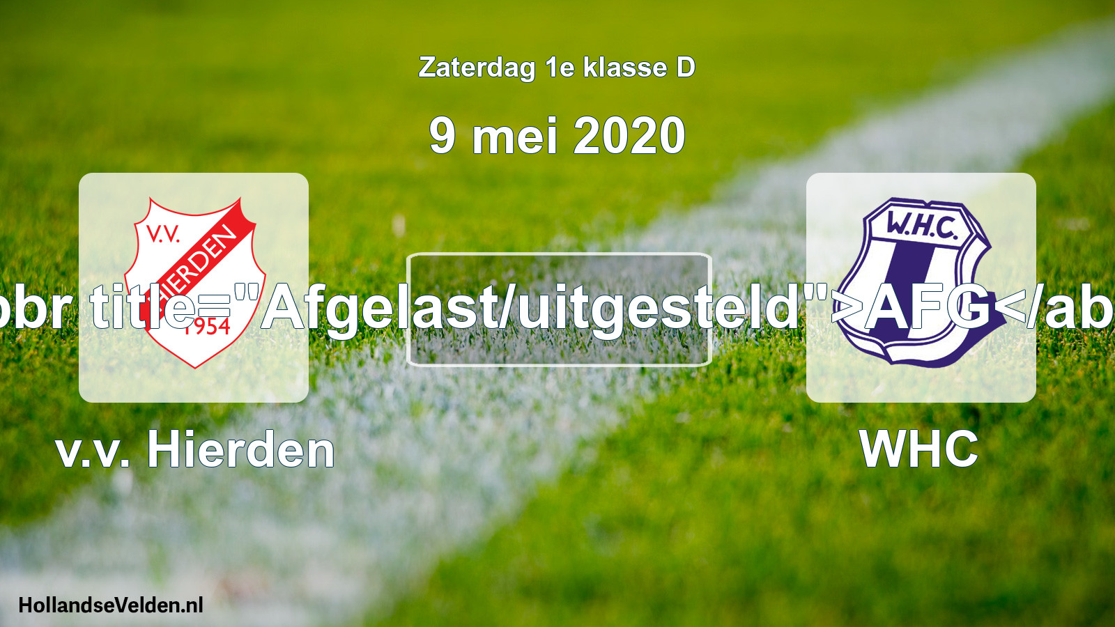 Scheduled Match: v.v. Hierden - WHC (9 May 2020)