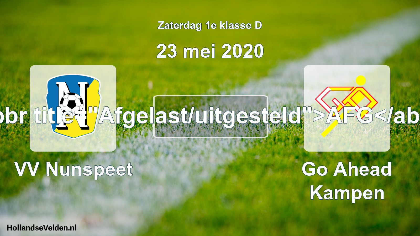 Scheduled Match: VV Nunspeet - Go Ahead Kampen (23 May 2020)