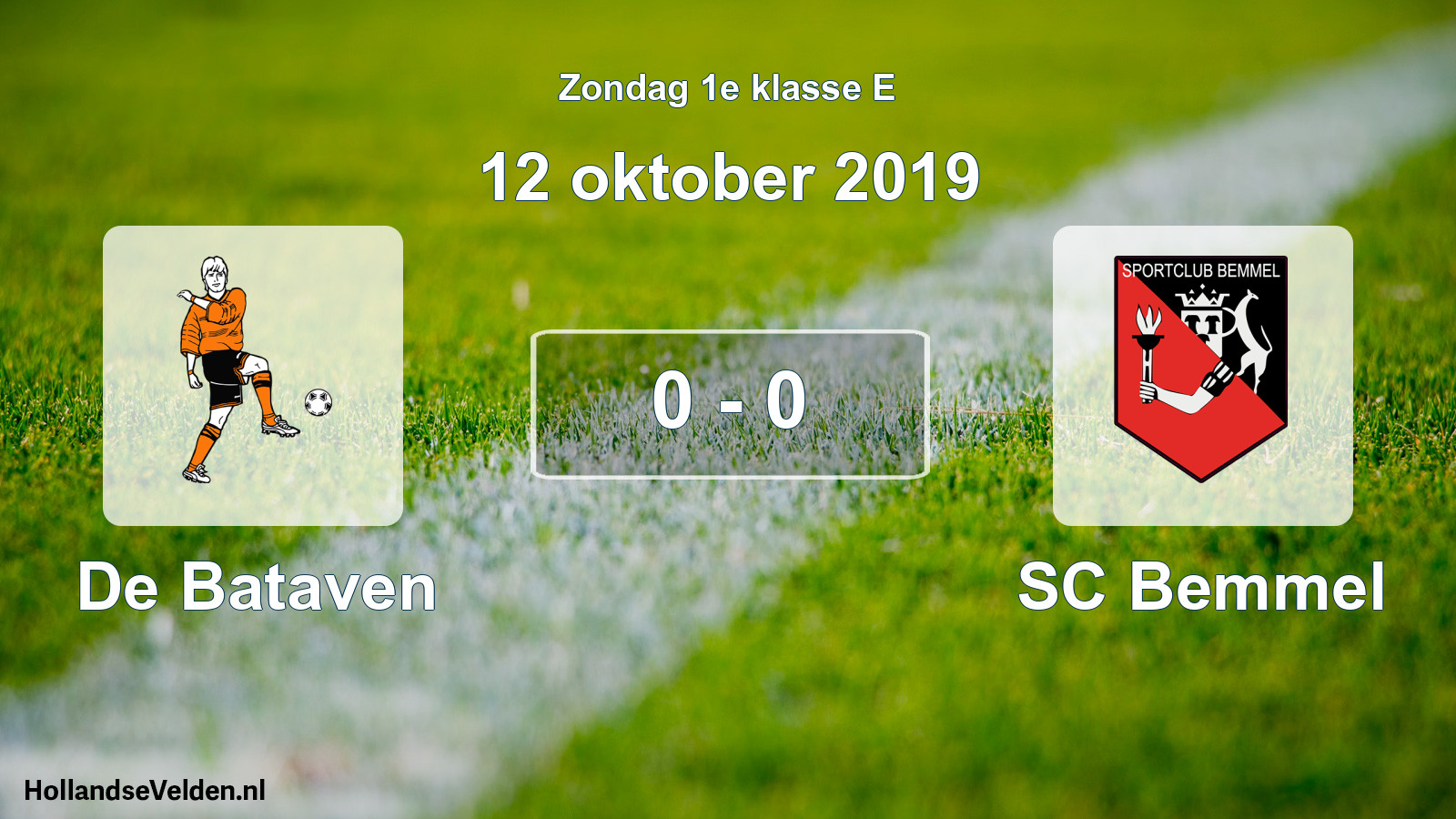 Total number of matches played: De Bataven - SC Bemmel 0 - 0 (12 October 2019)