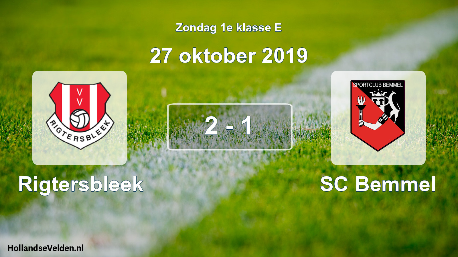 Total number of matches played: Rigtersbleek - SC Bemmel 2 - 1 (27 October 2019)