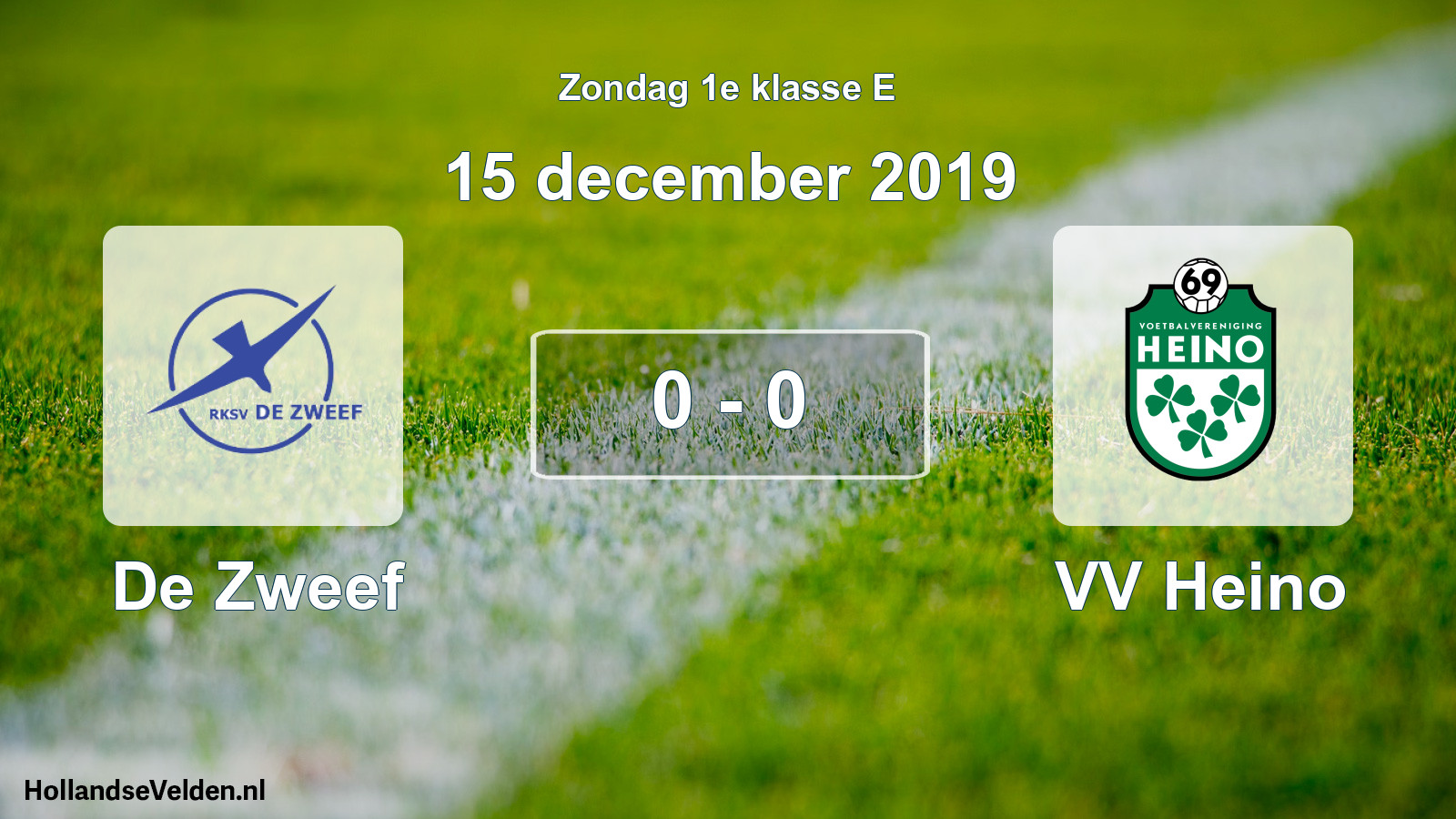 Total number of matches played: De Zweef - VV Heino 0 - 0 (15 December 2019)
