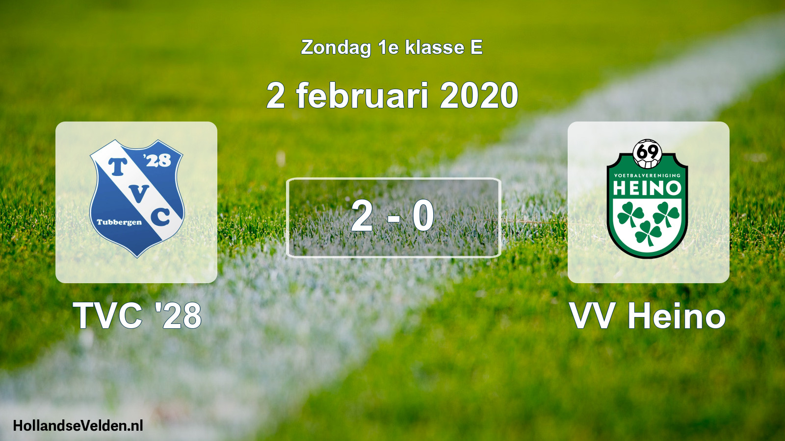 Total number of matches played: TVC '28 - VV Heino 2 - 0 (2 February 2020)