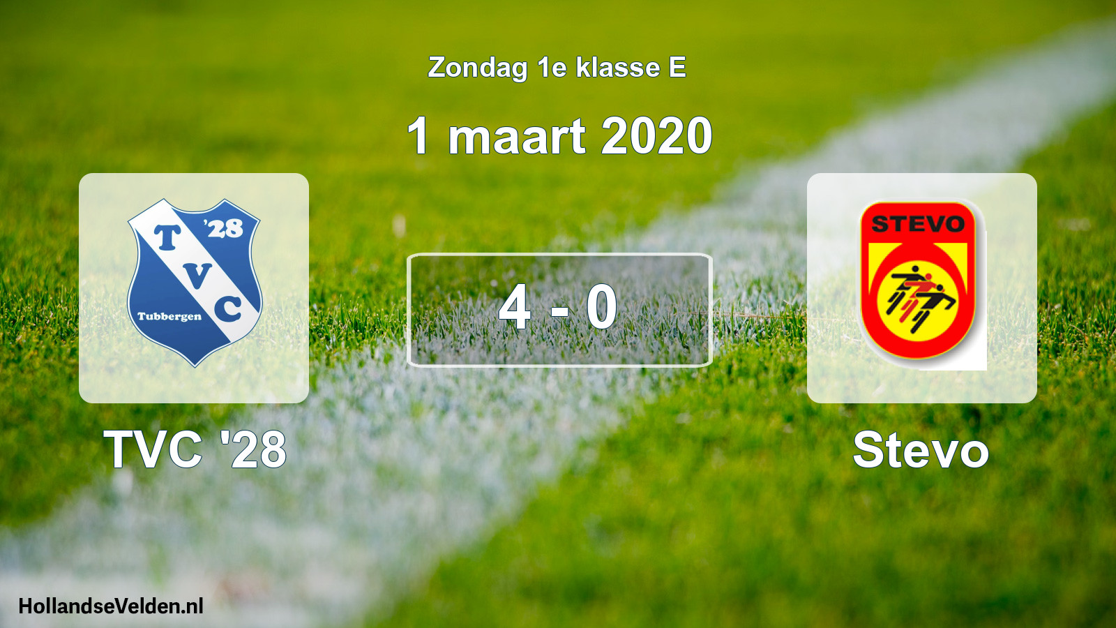 Total number of matches played: TVC '28 - Stevo 4 - 0 (1 March 2020)