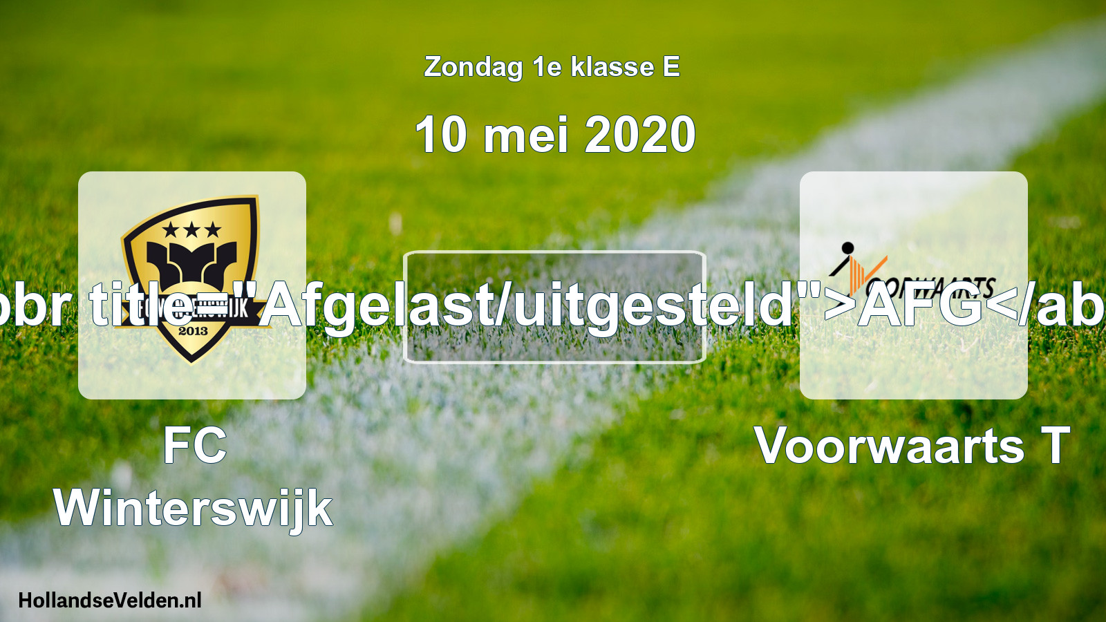 Scheduled Match: FC Winterswijk - Voorwaarts T (10 May 2020)