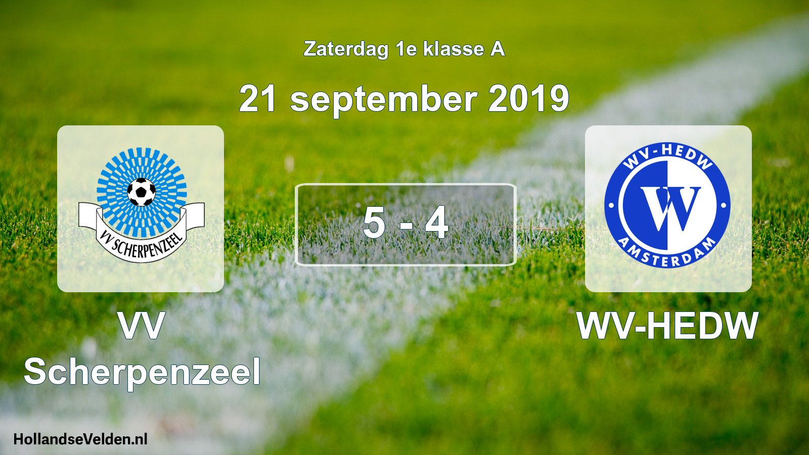 Total number of matches played: VV Scherpenzeel - WV-HEDW 5 - 4 (21 September 2019)