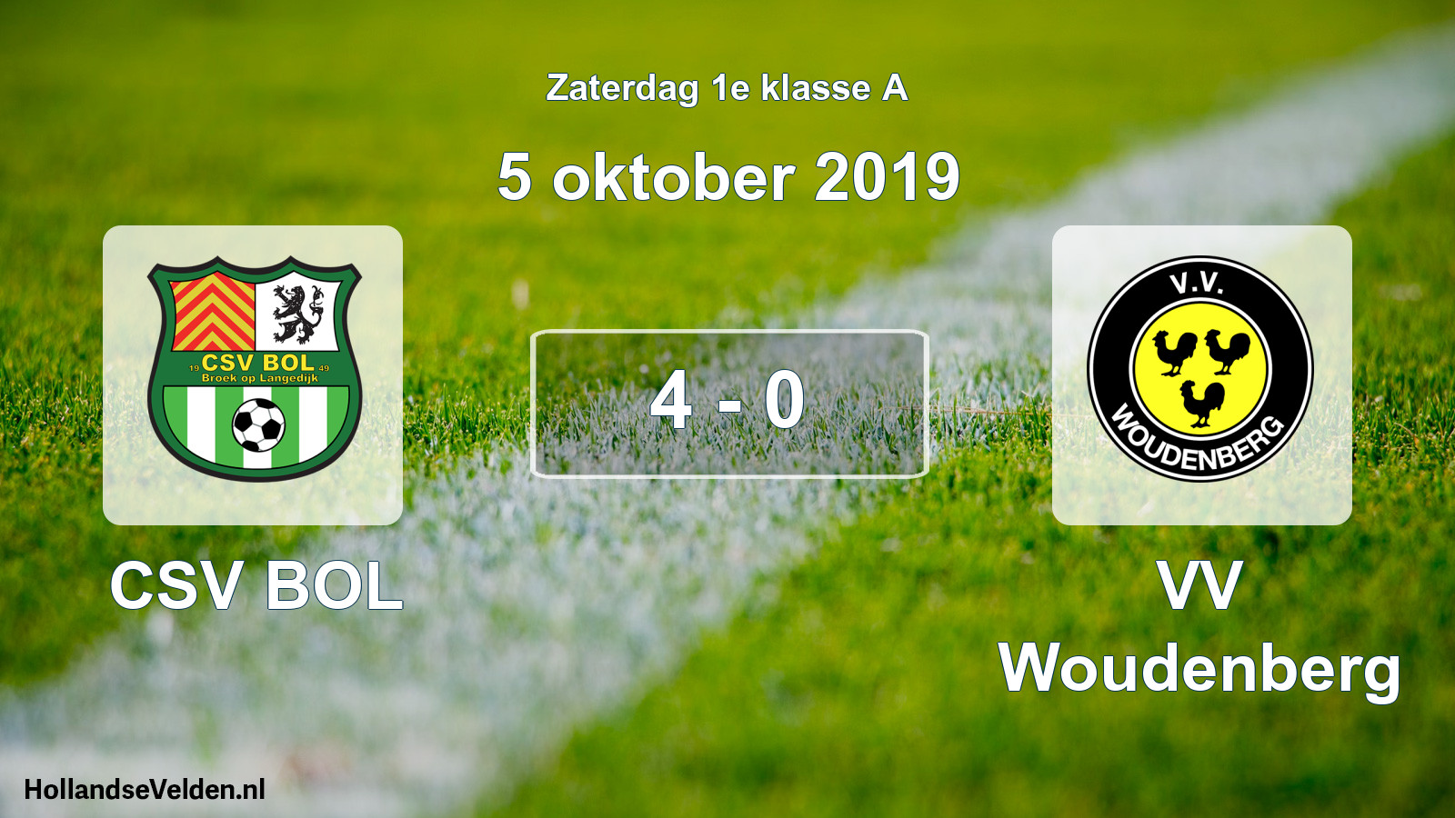 Total number of matches played: CSV BOL - VV Woudenberg 4 - 0 (5 October 2019)