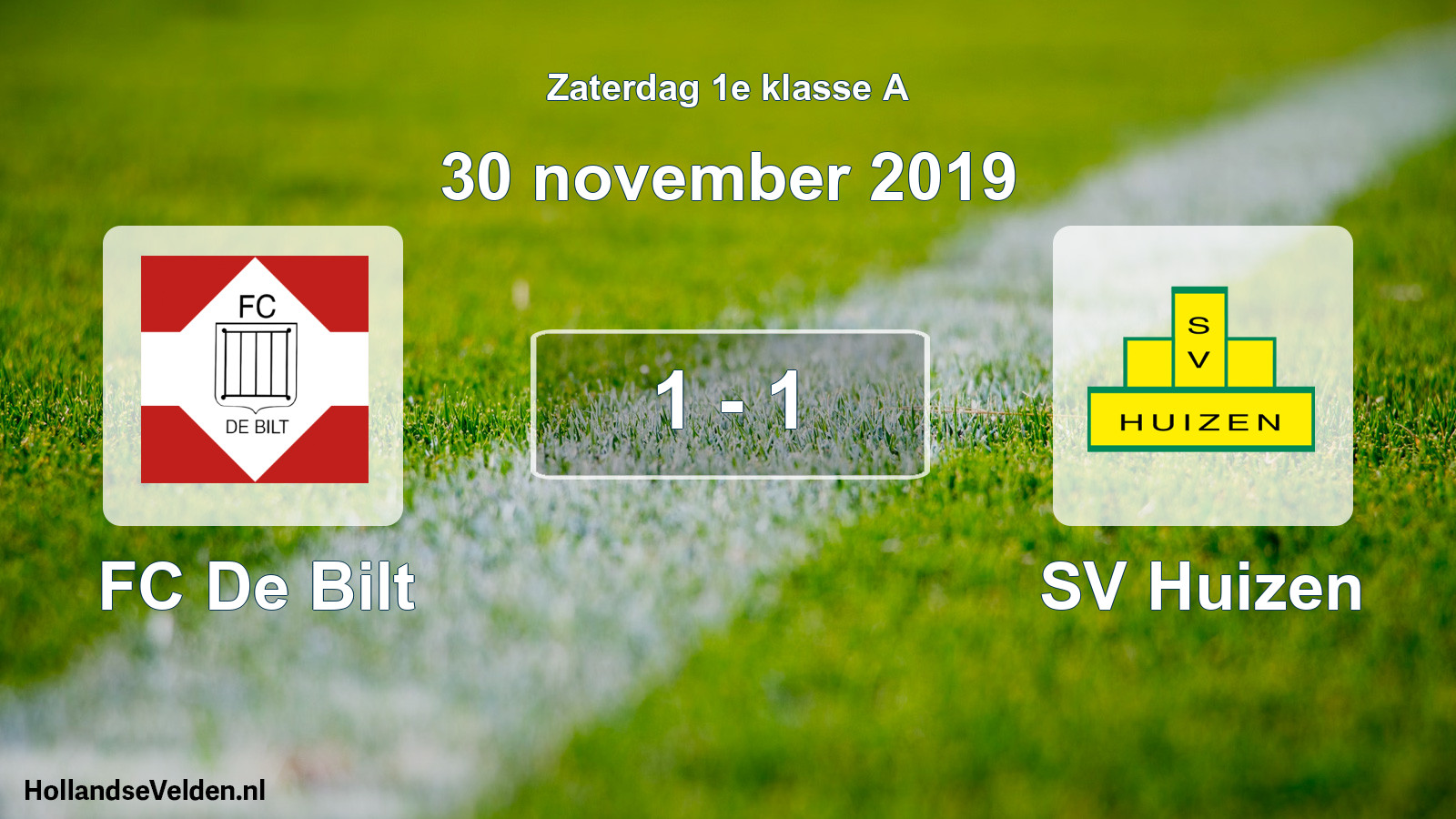 Total number of matches played: FC De Bilt - SV Huizen 1 - 1 (30 November 2019)