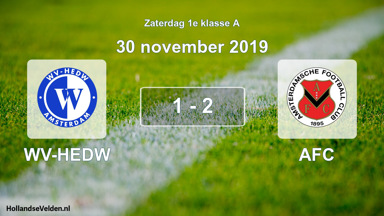 Total number of matches played: WV-HEDW - AFC 1 - 2 (30 November 2019)