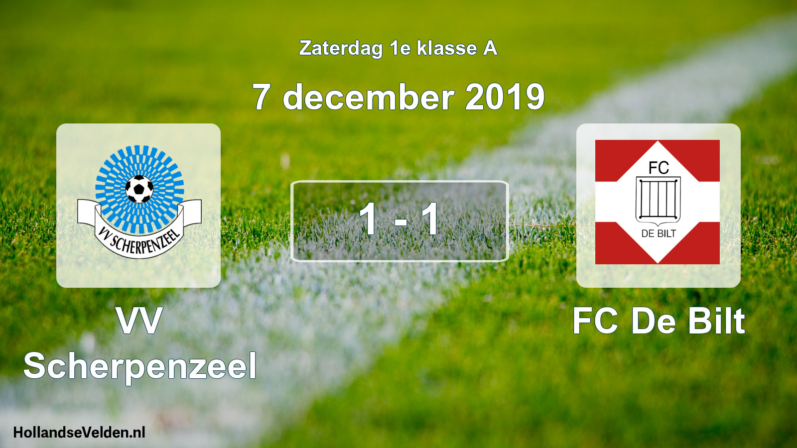 Total number of matches played: VV Scherpenzeel - FC De Bilt 1 - 1 (7 December 2019)