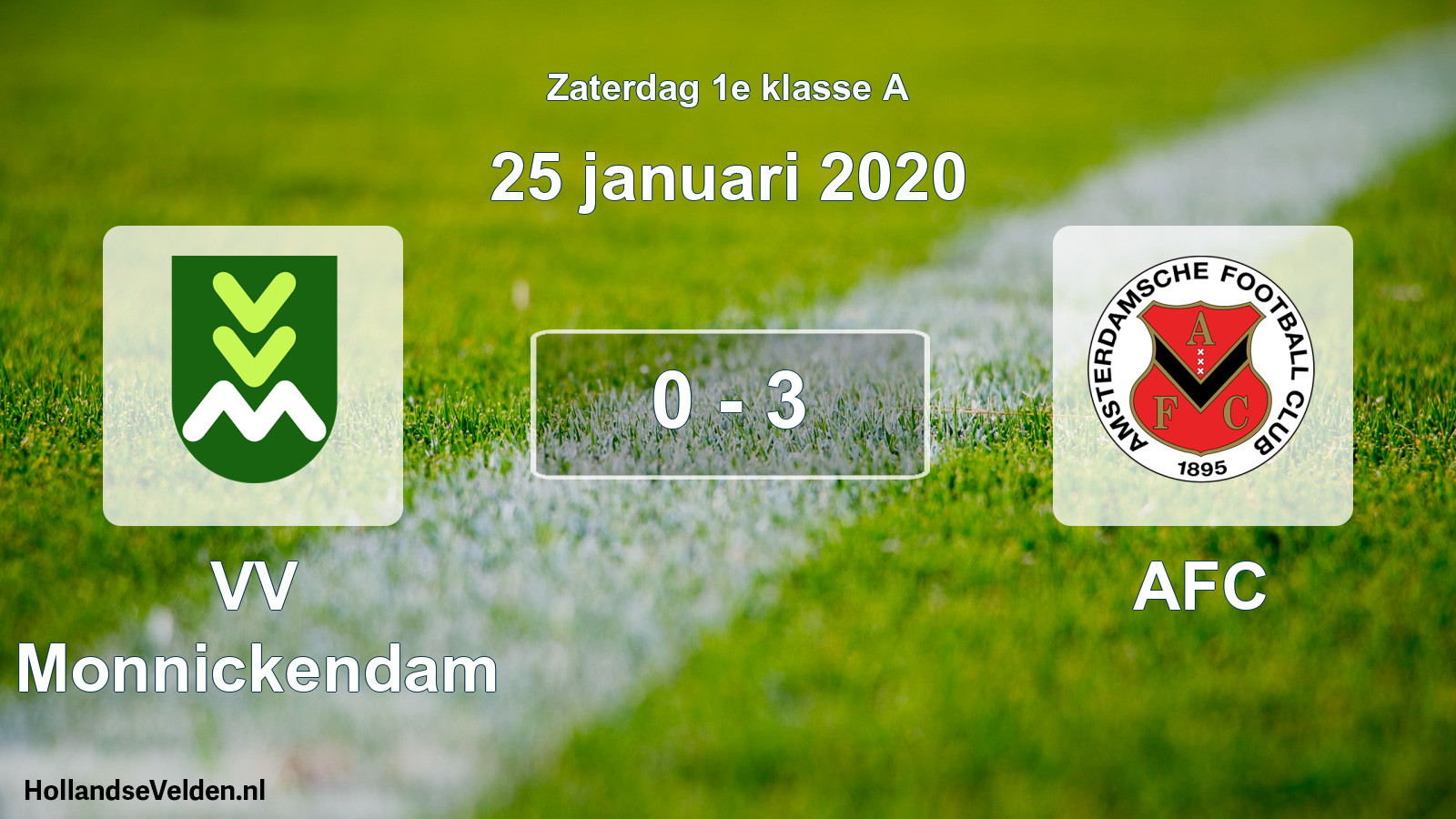 Total number of matches played: VV Monnickendam - AFC 0 - 3 (25 January 2020)