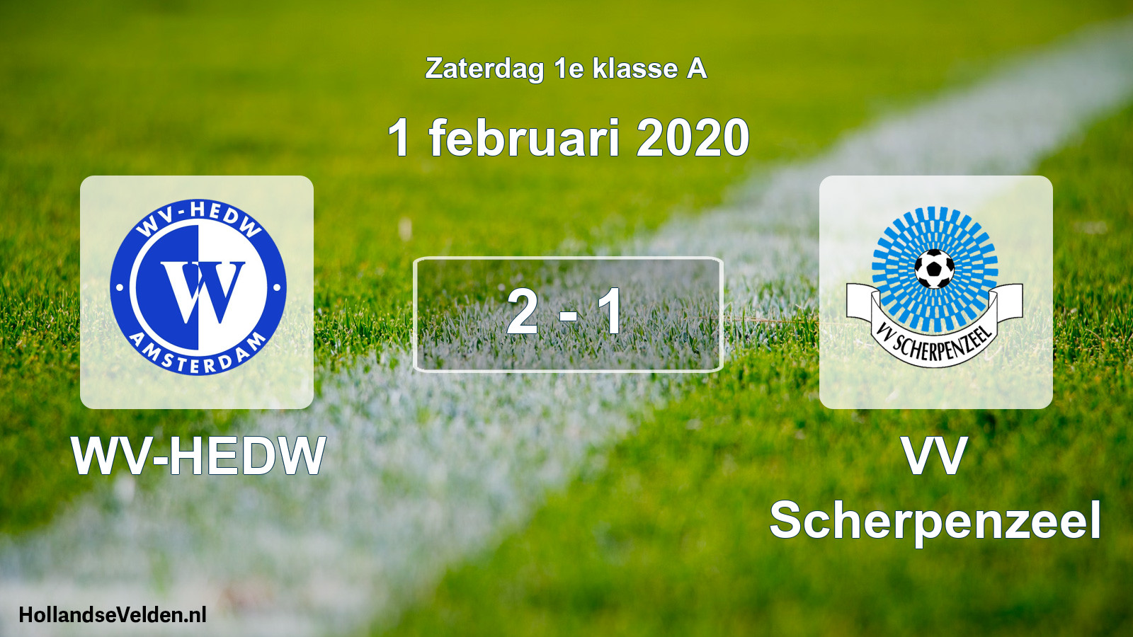 Total number of matches played: WV-HEDW - VV Scherpenzeel 2 - 1 (1 February 2020)