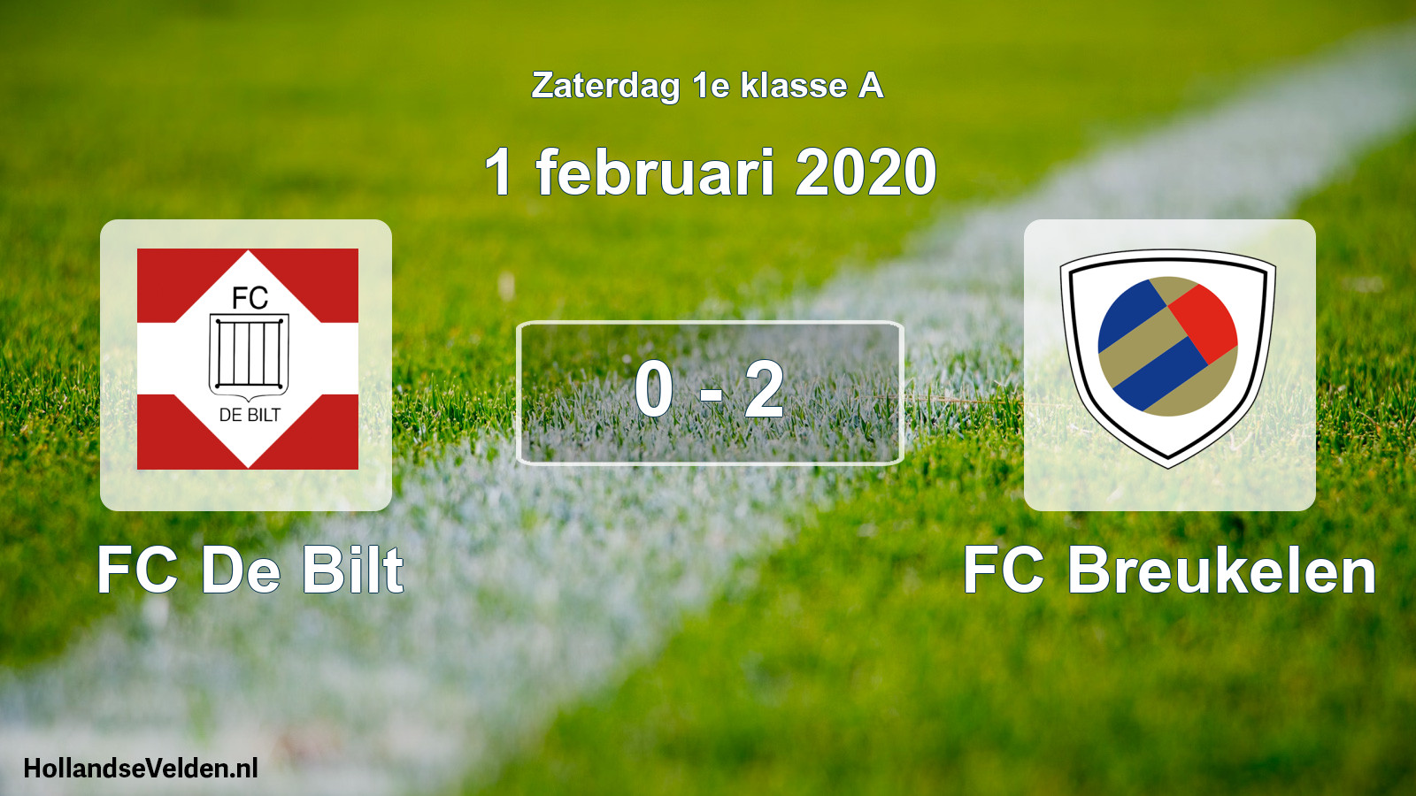 Total number of matches played: FC De Bilt - FC Breukelen 0 - 2 (1 February 2020)
