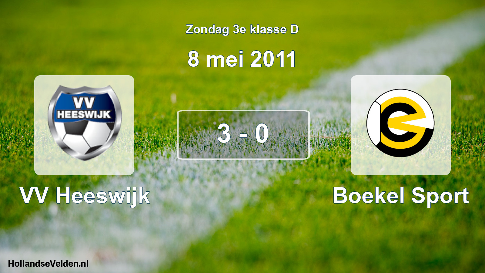 Total number of matches played: VV Heeswijk - Boekel Sport 3 - 0 (8 May 2011)