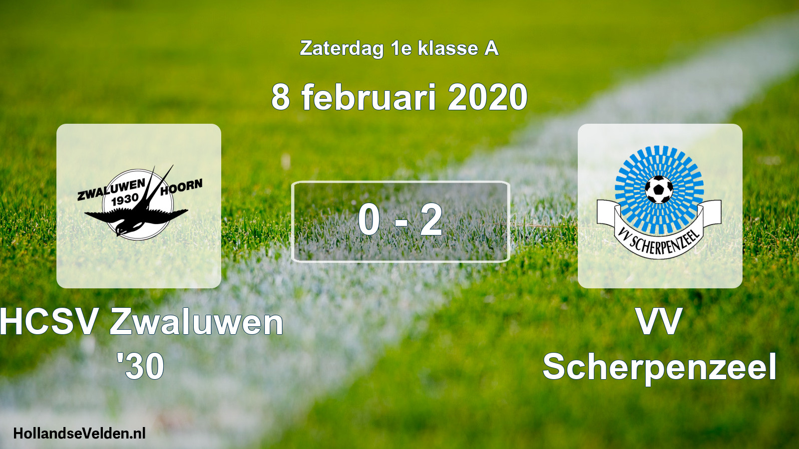 Total number of matches played: Zwaluwen '30 - VV Scherpenzeel 0 - 2 (8 February 2020)