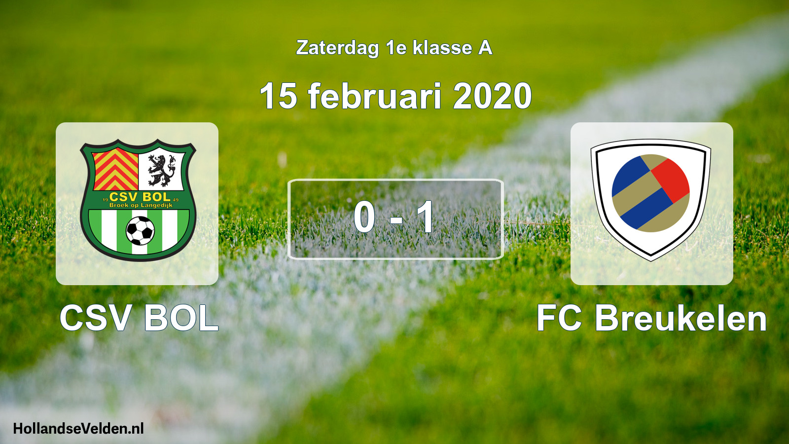 Total number of matches played: CSV BOL - FC Breukelen 0 - 1 (15 February 2020)