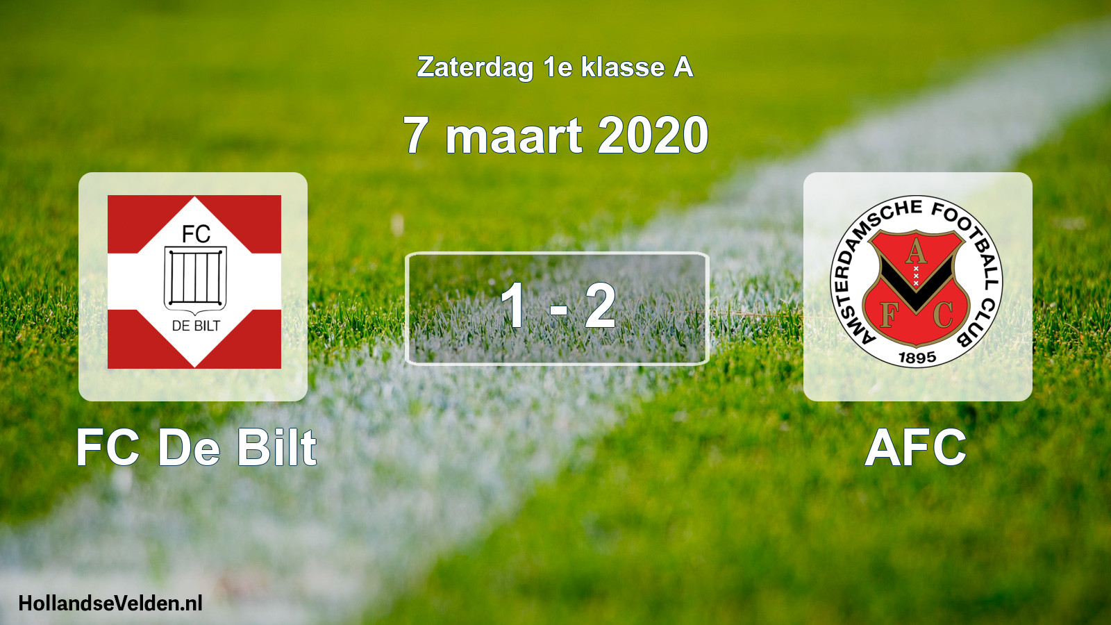 Total number of matches played: FC De Bilt - AFC 1 - 2 (7 March 2020)