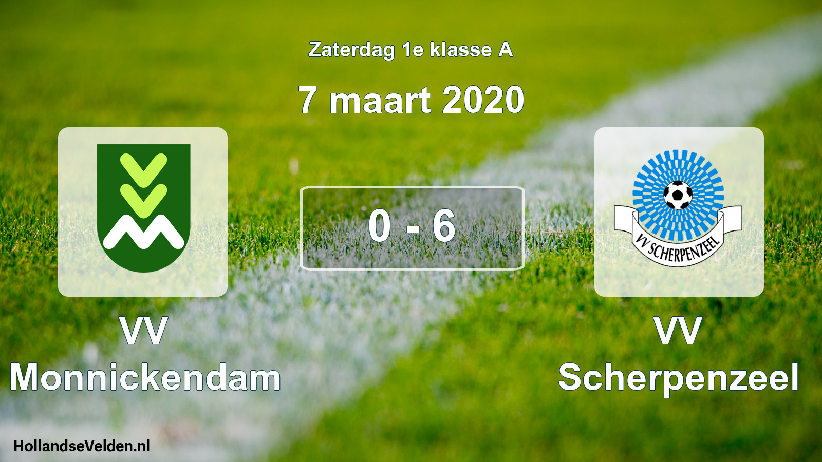 Total number of matches played: VV Monnickendam - VV Scherpenzeel 0 - 6 (7 March 2020)
