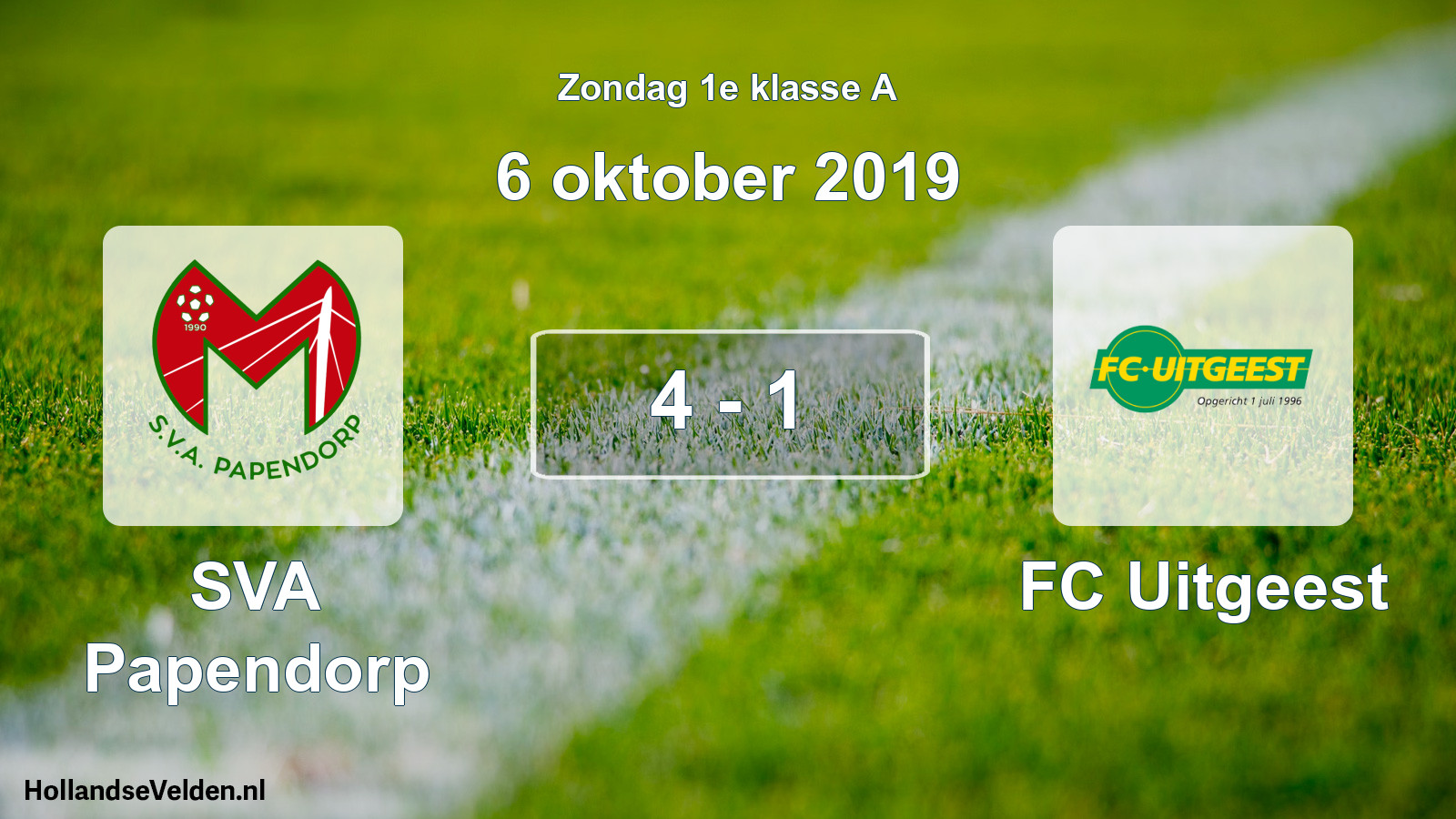 Total number of matches played: SVA Papendorp - FC Uitgeest 4 - 1 (6 October 2019)