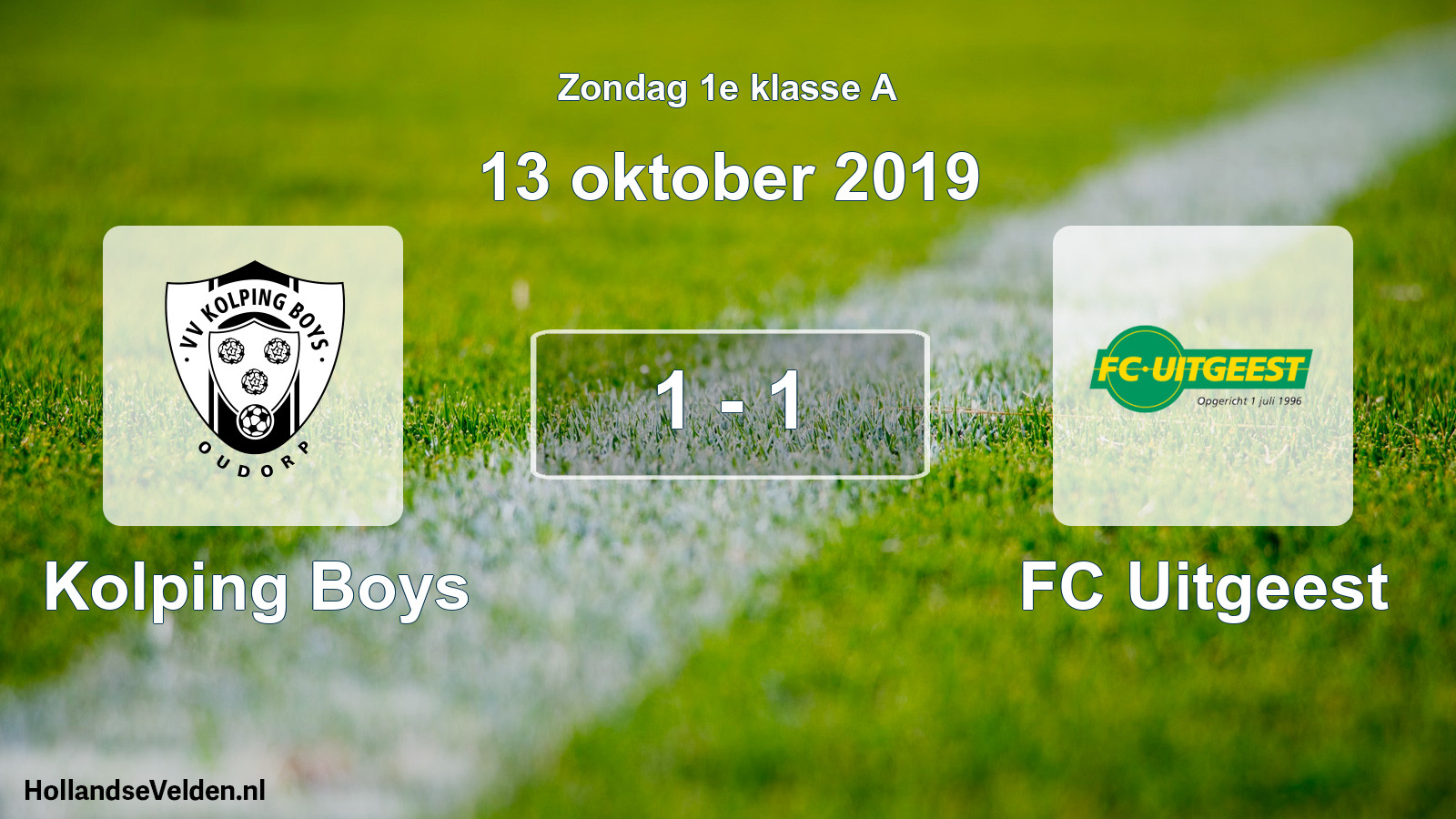 Total number of matches played: Kolping Boys - FC Uitgeest 1 - 1 (13 October 2019)