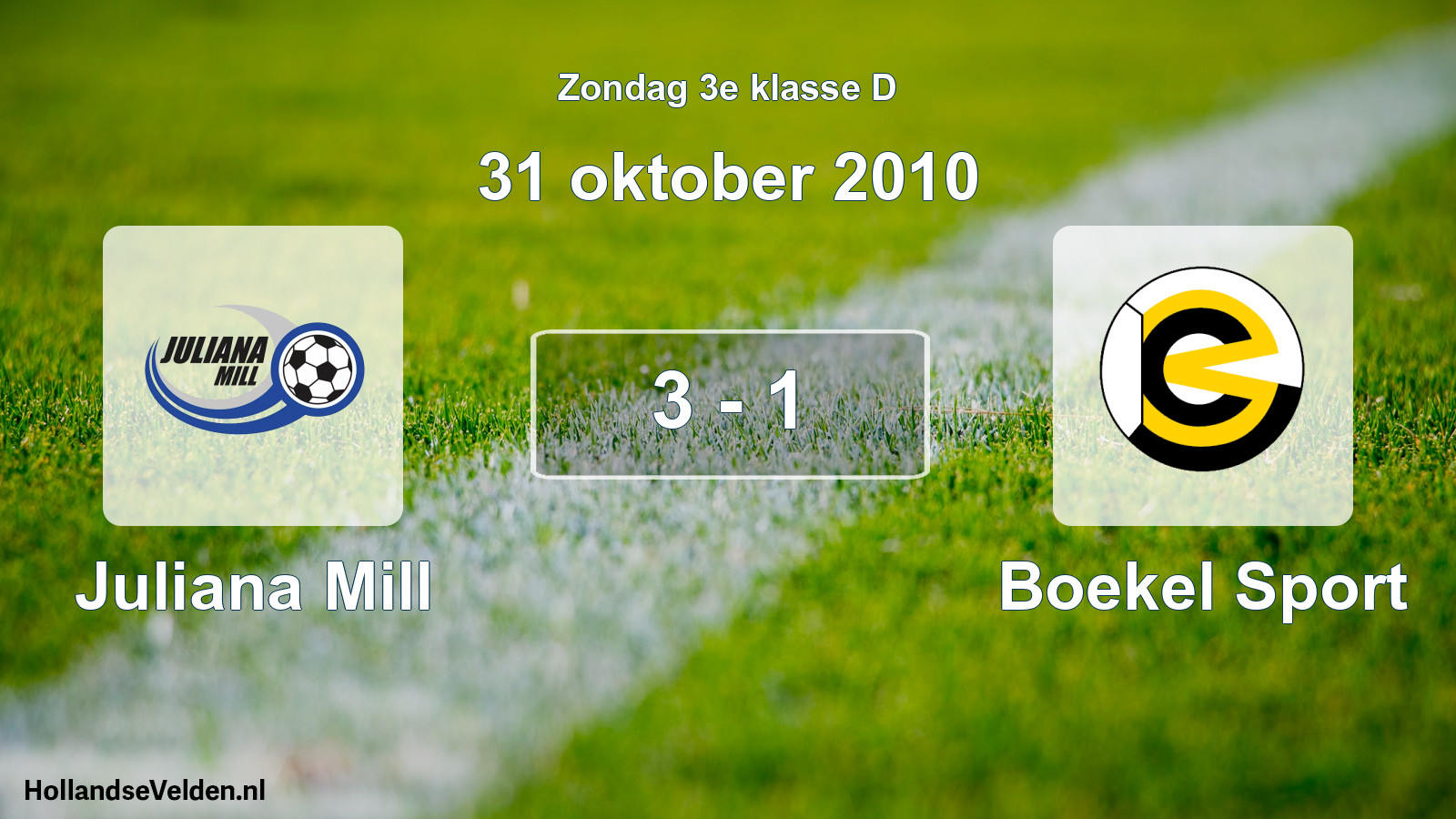 Total number of matches played: Juliana Mill - Boekel Sport 3 - 1 (31 October 2010)