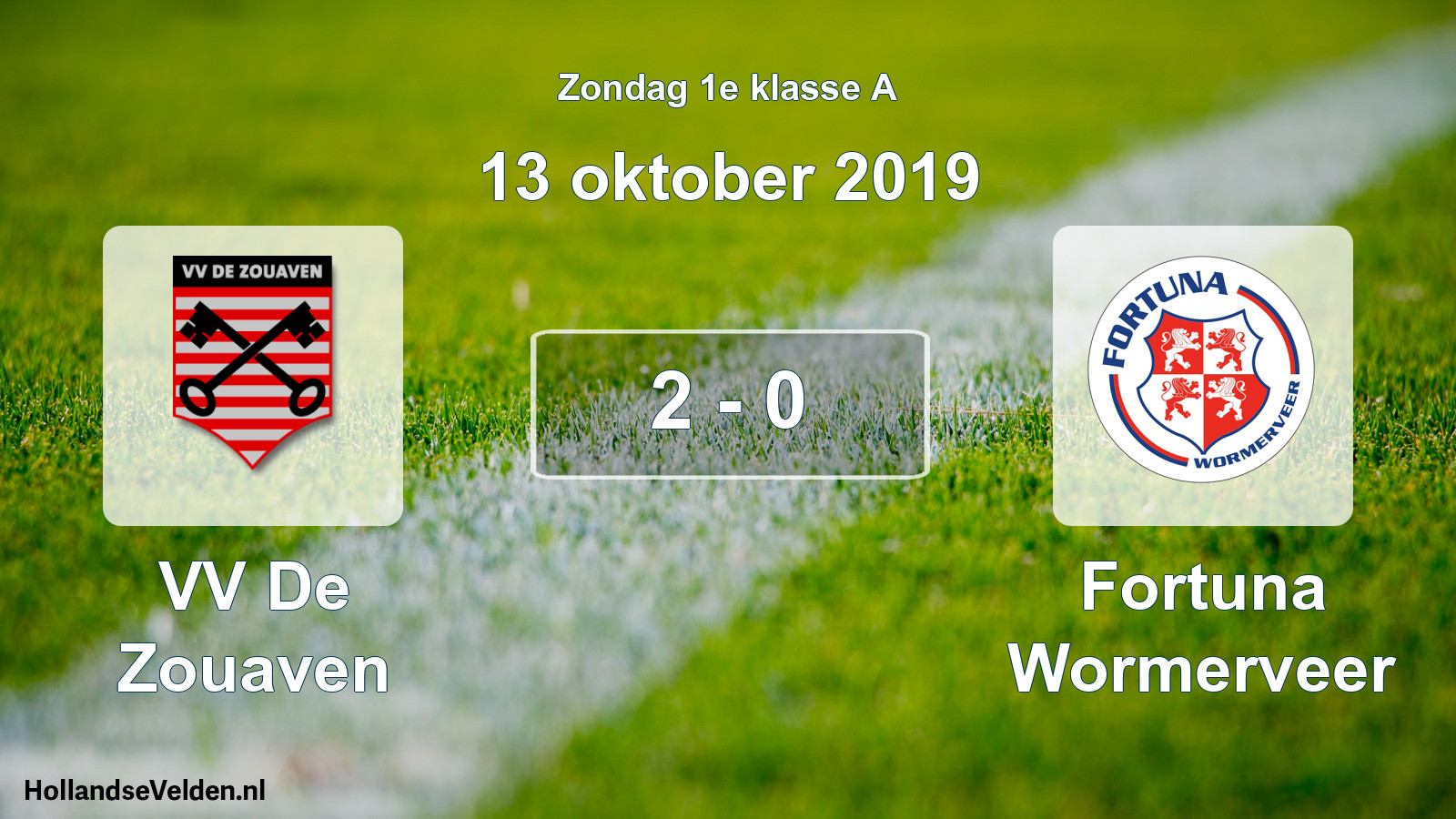 Total number of matches played: VV De Zouaven - Fortuna Wormerveer 2 - 0 (13 October 2019)