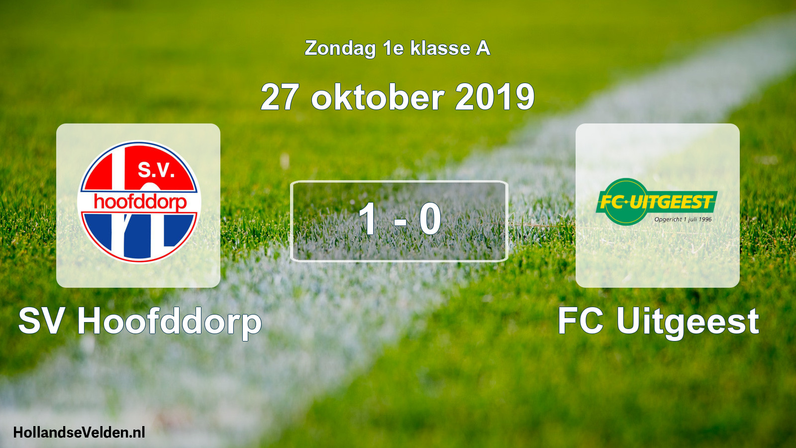 Total number of matches played: SV Hoofddorp - FC Uitgeest 1 - 0 (27 October 2019)