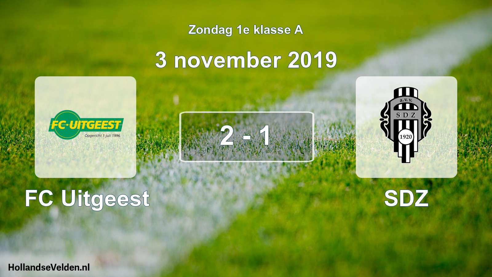 Total number of matches played: FC Uitgeest - SDZ 2 - 1 (3 November 2019)