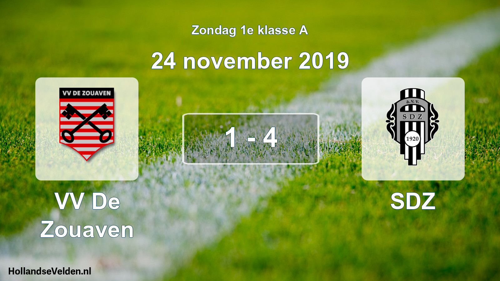 Total number of matches played: VV De Zouaven - SDZ 1 - 4 (24 November 2019)