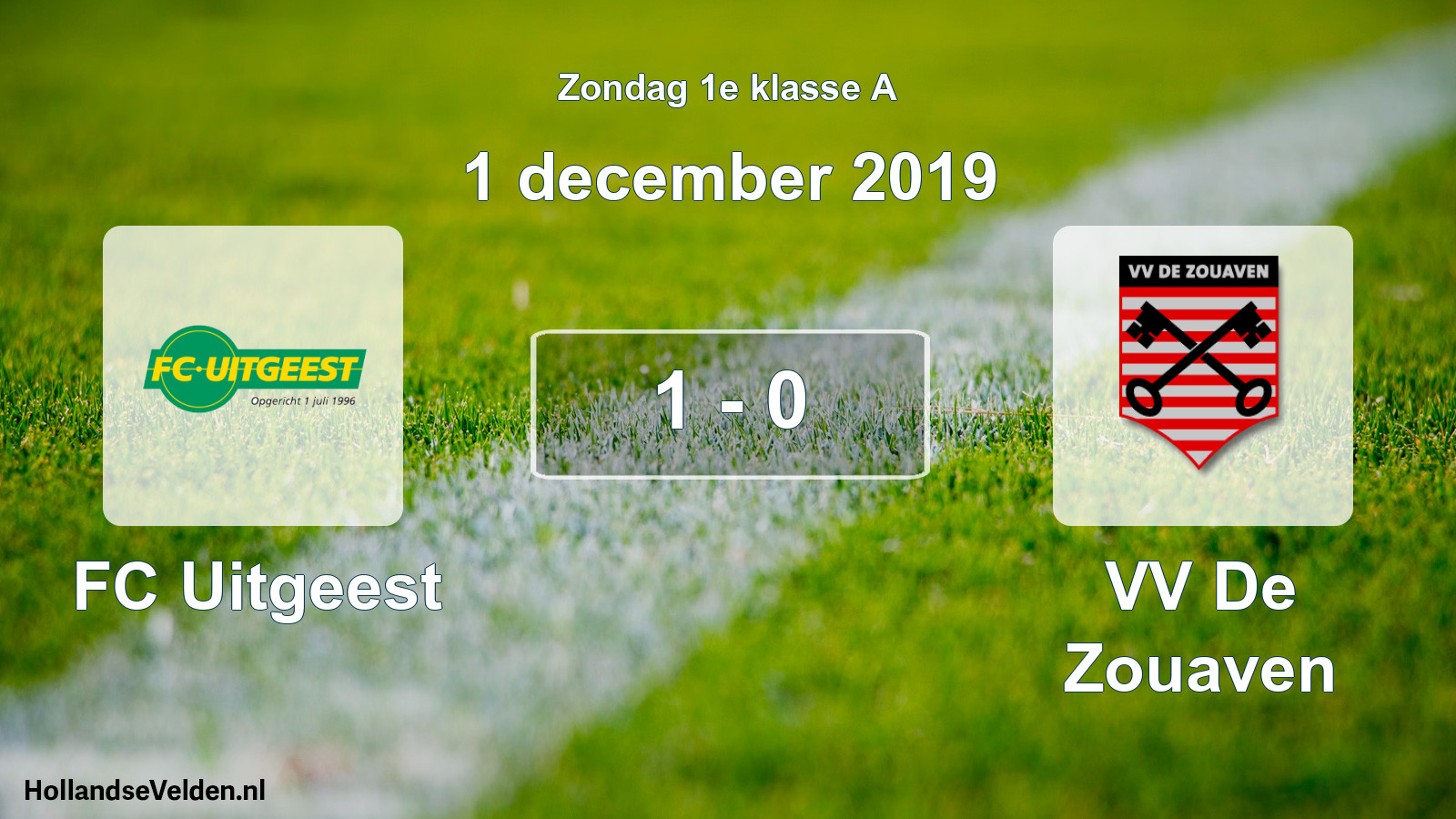 Total number of matches played: FC Uitgeest - VV De Zouaven 1 - 0 (1 December 2019)