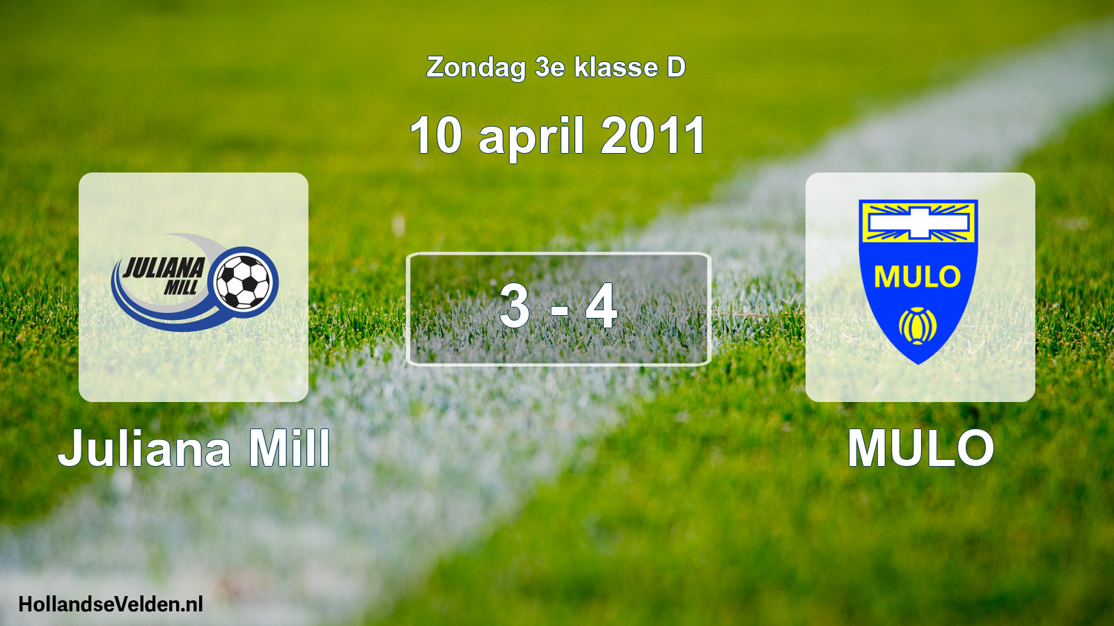 Total number of matches played: Juliana Mill - MULO 3 - 4 (10 April 2011)