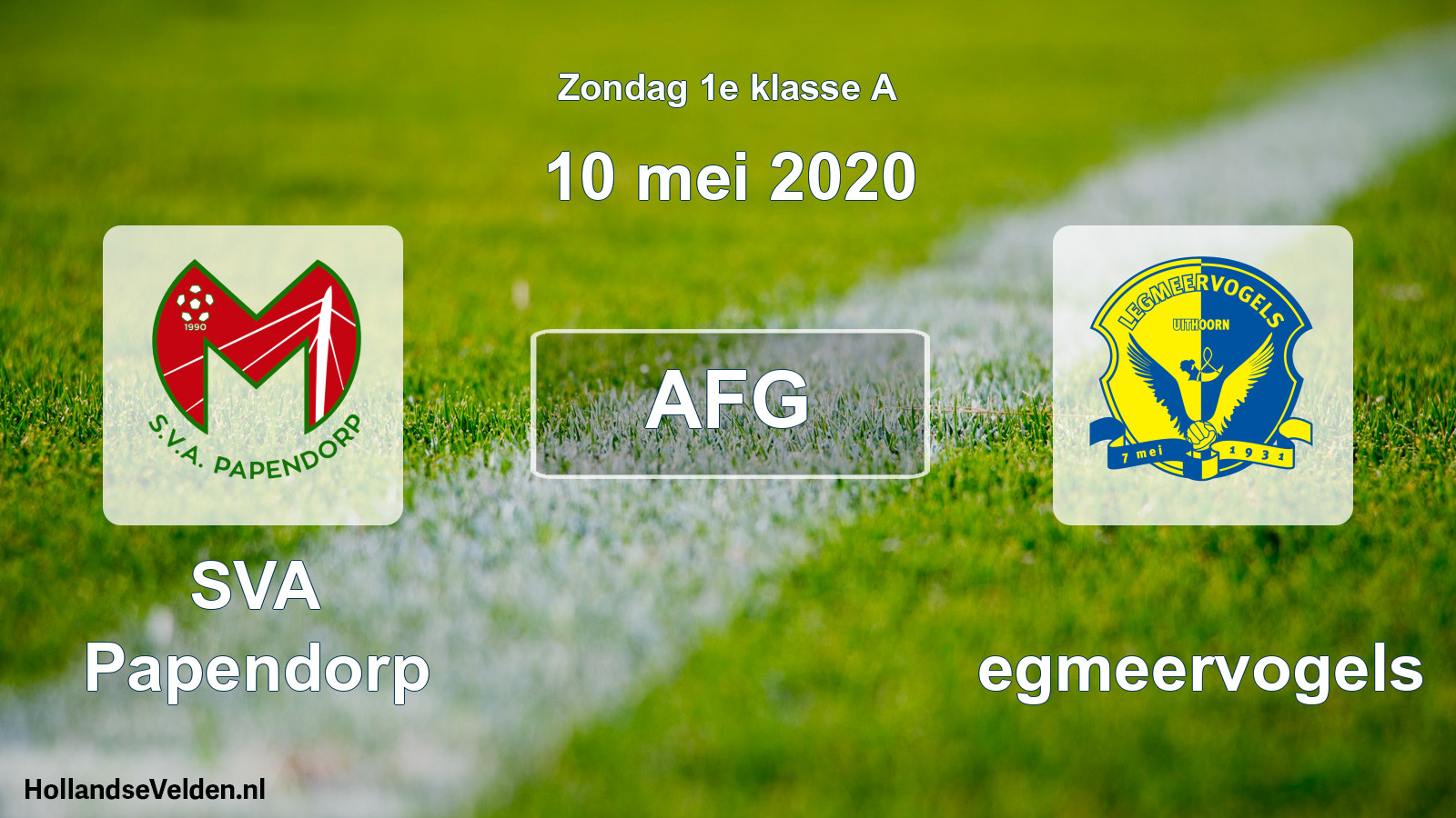 Scheduled Match: SVA Papendorp - Legmeervogels (10 May 2020)