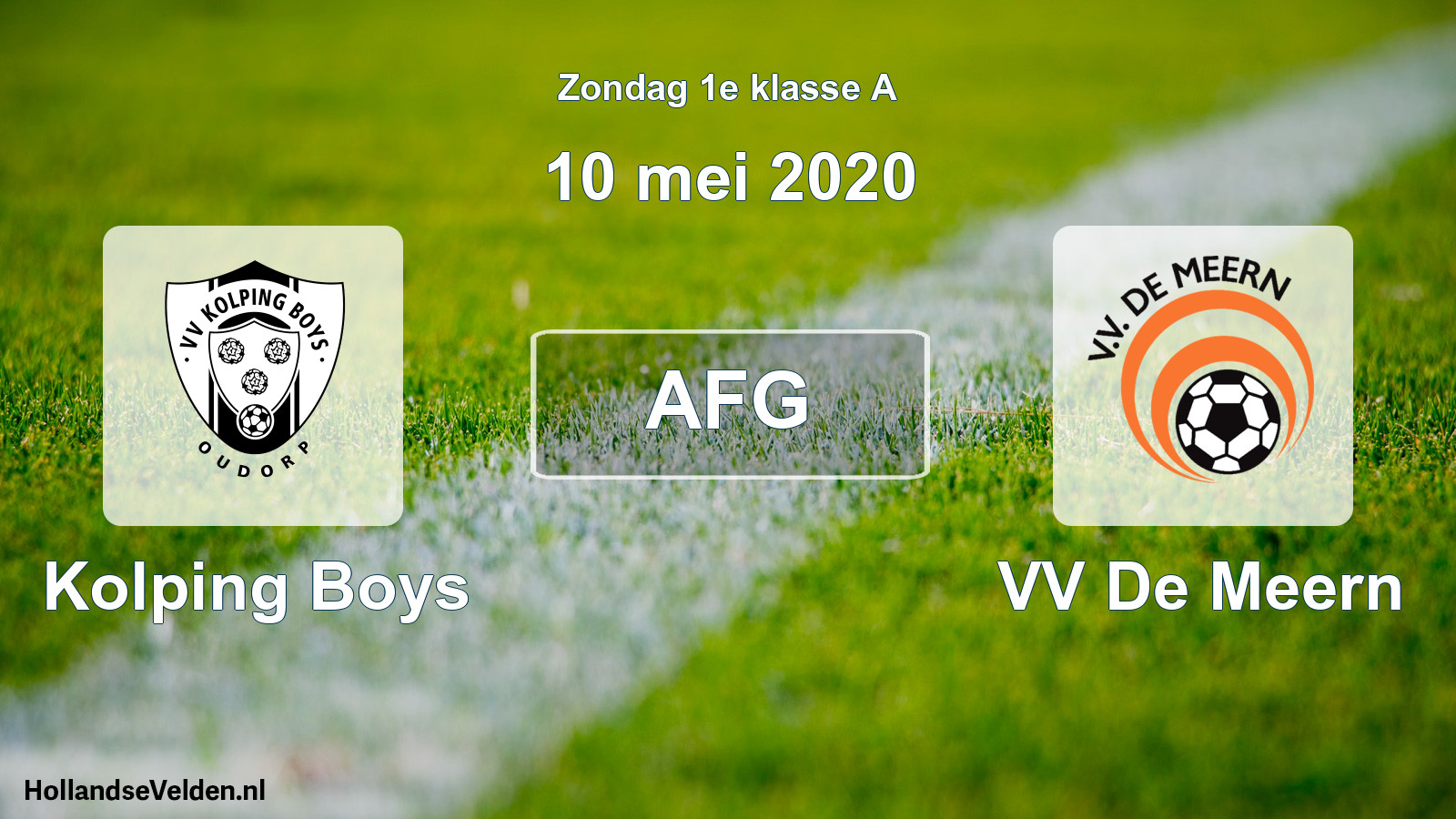 Scheduled Match: Kolping Boys - VV De Meern (10 May 2020)