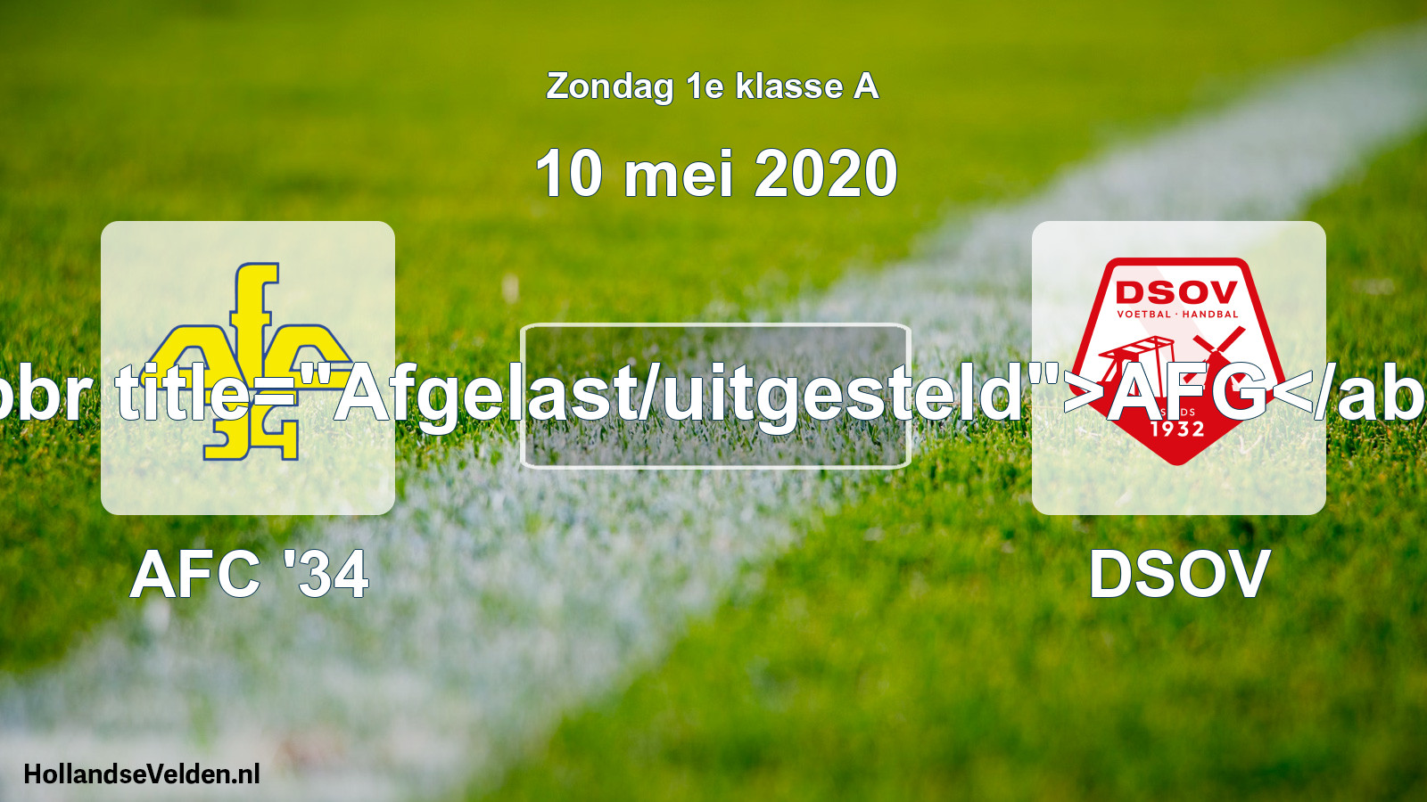 Scheduled Match: AFC '34 - DSOV (10 May 2020)