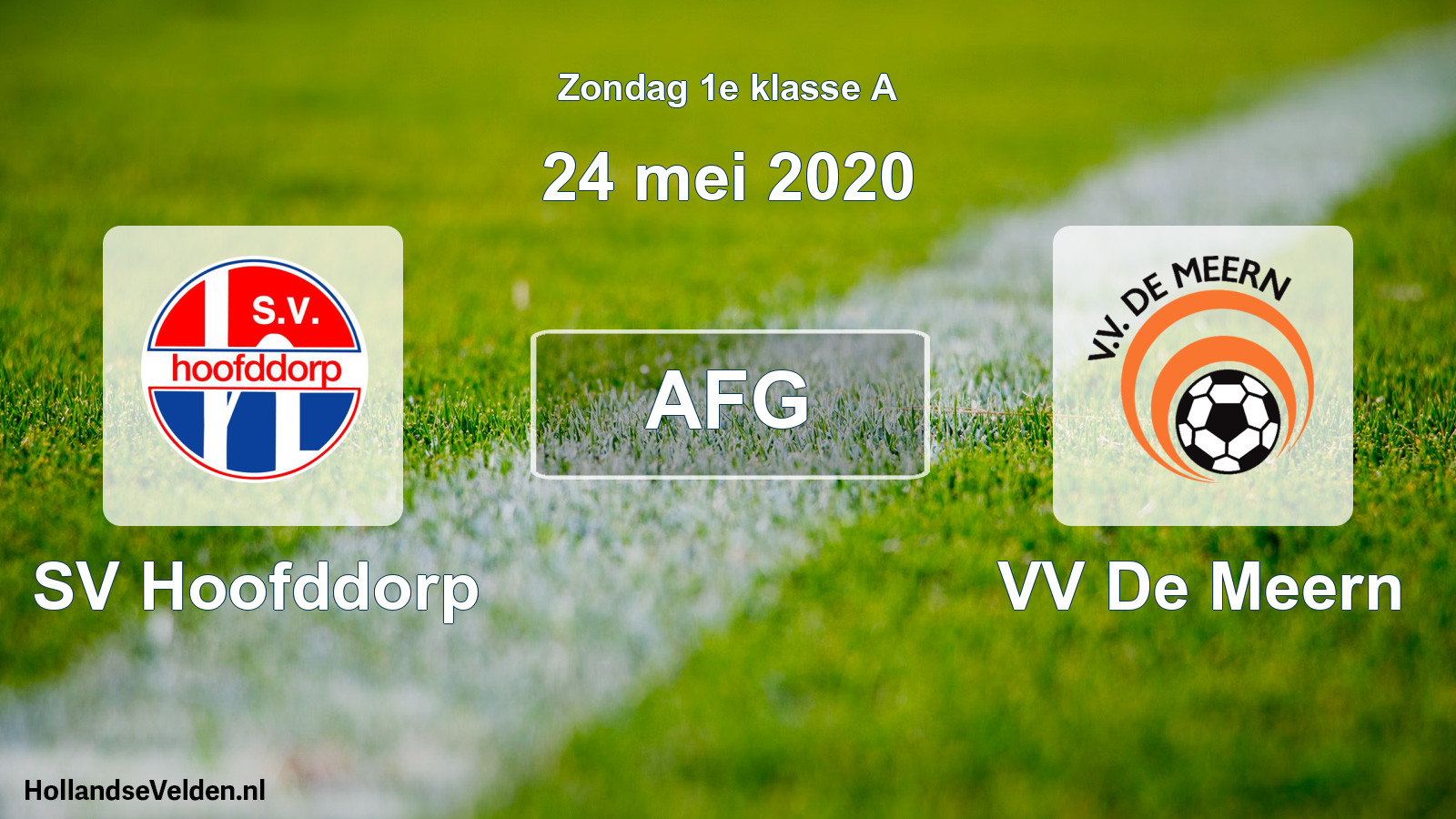 Scheduled Match: SV Hoofddorp - VV De Meern (24 May 2020)