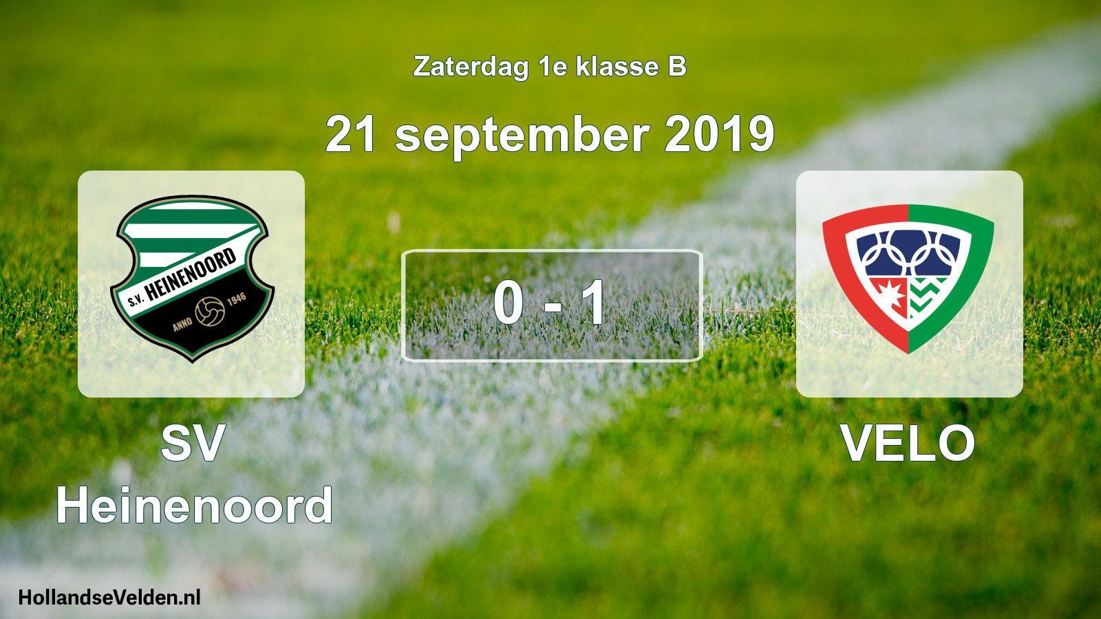 Total number of matches played: SV Heinenoord - VELO 0 - 1 (21 September 2019)