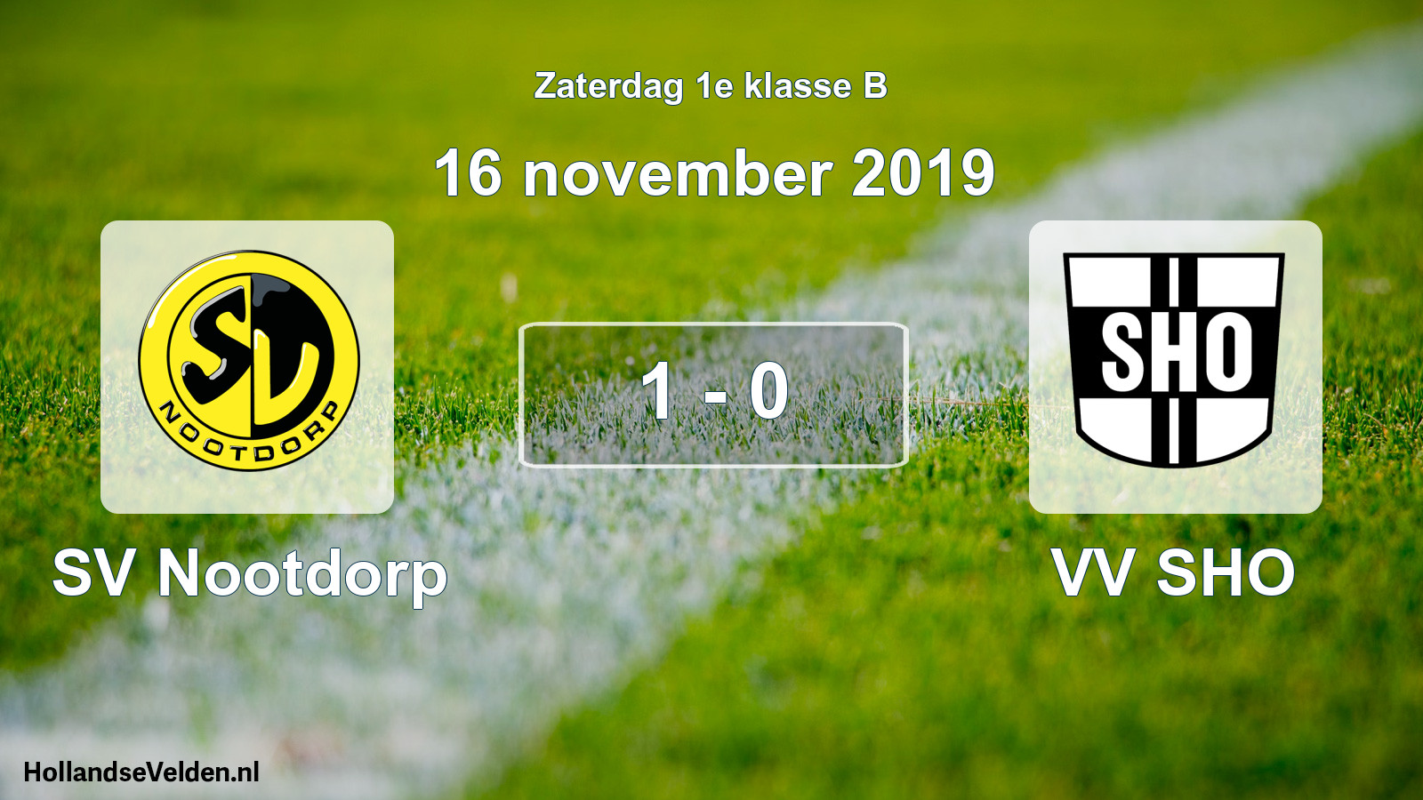 Total number of matches played: SV Nootdorp - VV SHO 1 - 0 (16 November 2019)